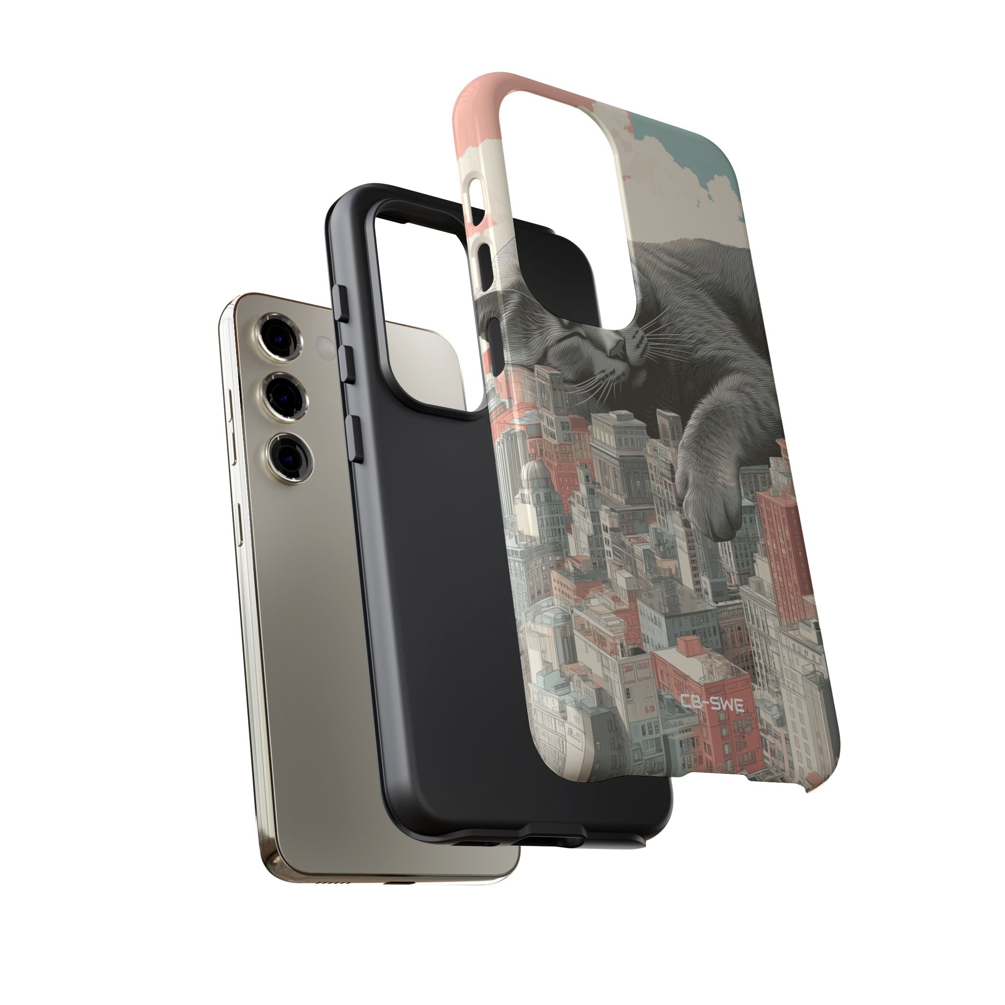 Cat Rests Over City - Samsung Case