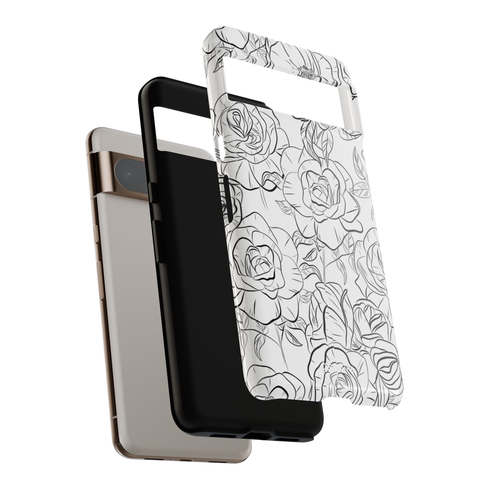Intricate Rose Sketches - Google Pixel Case