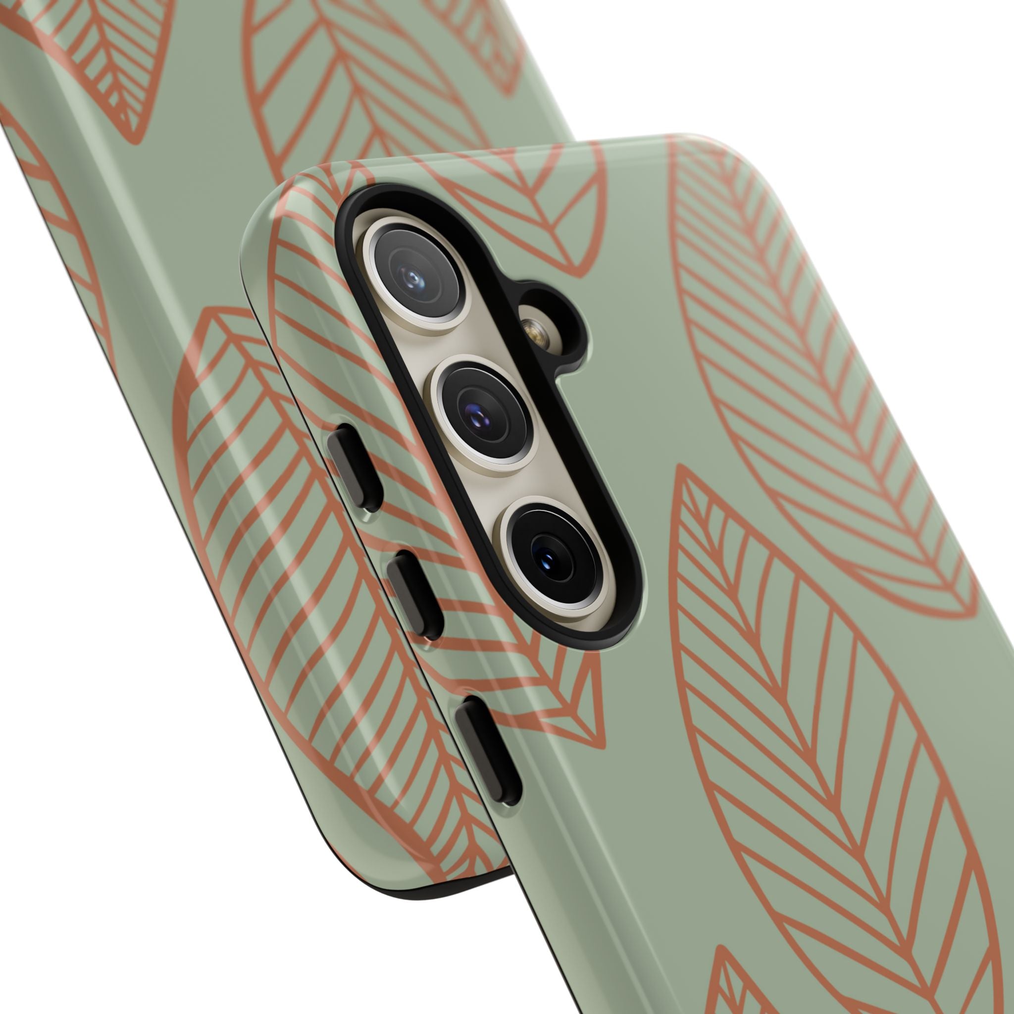 Mint and Orange Leaves - Samsung Case