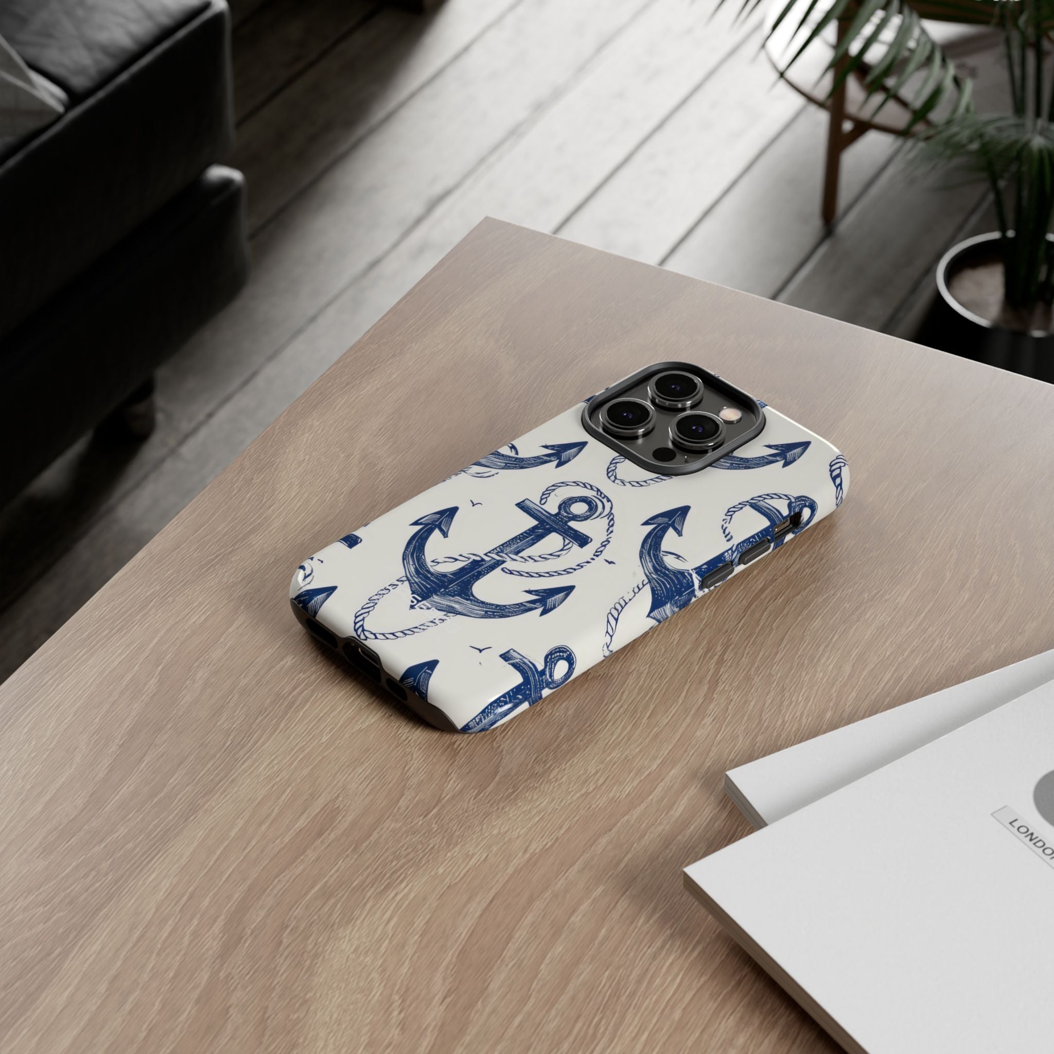 Arazzo con ancora blu navy iPhone 14 - Tough