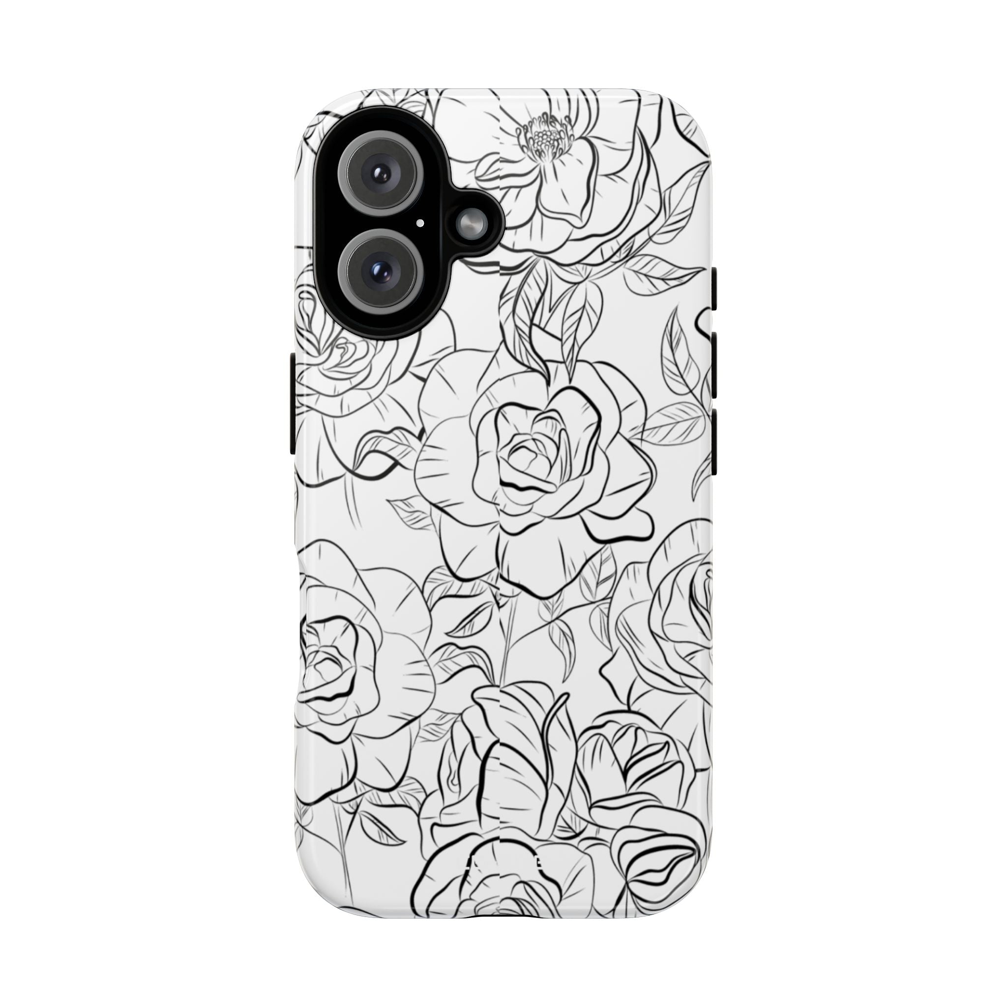 Intricate Rose Sketches - iPhone Case