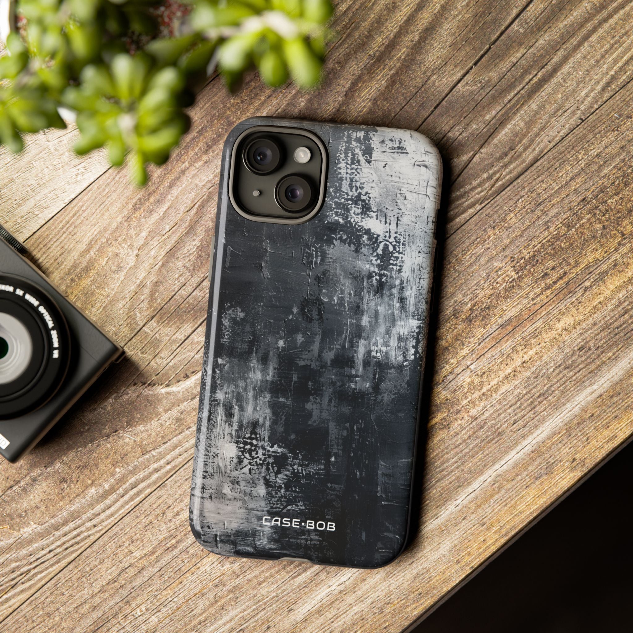 Textured Blackscape iPhone 15 Plus Case - Tough