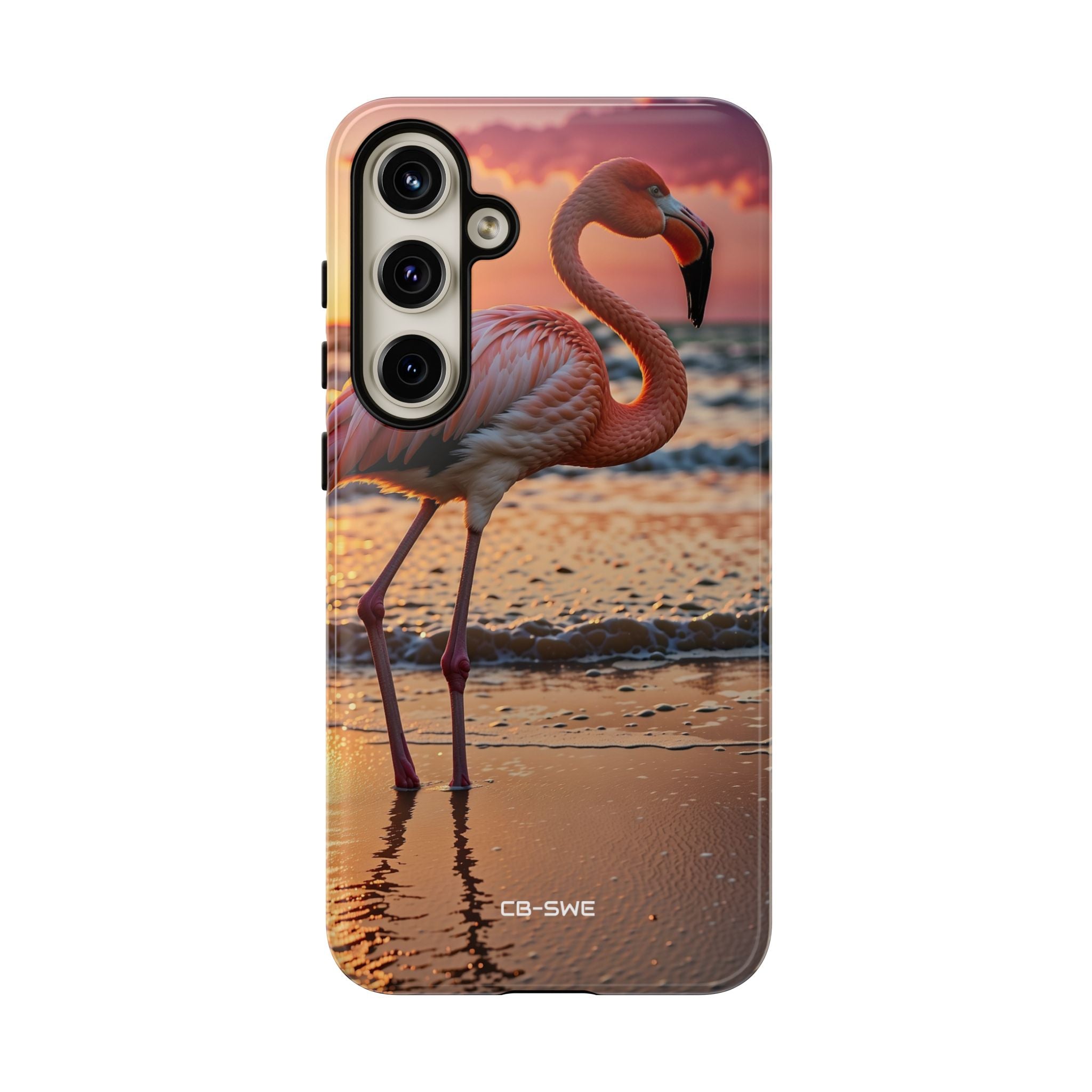 Sunset Flamingo Stand - Samsung Case