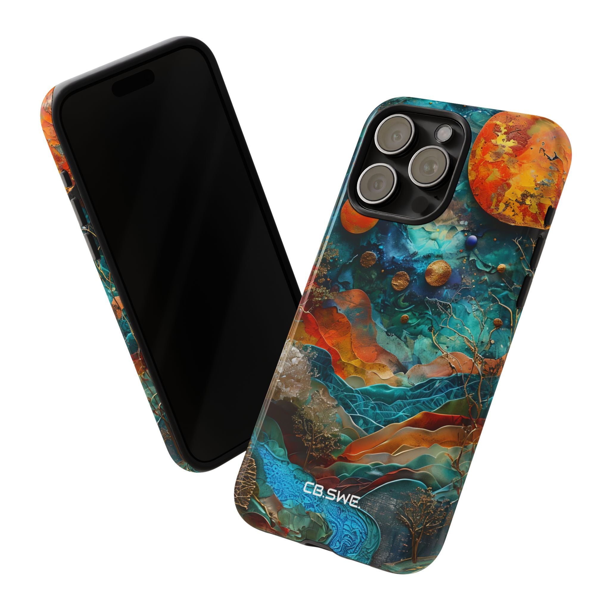 Dreamlike Fantasy Landscape Mixed Media Art iPhone 15 - Tough