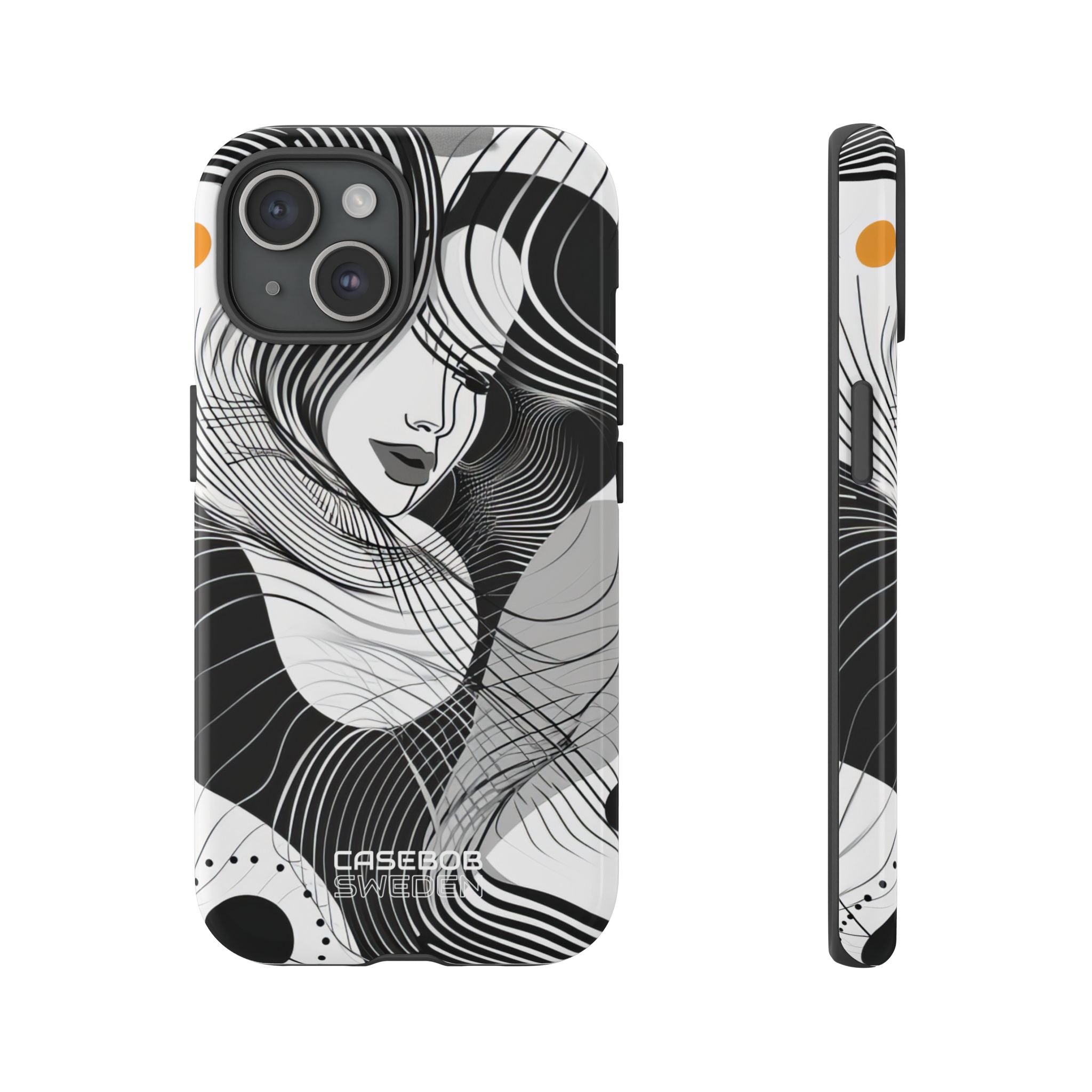 Orange Wave Motion iPhone 15 - Tough