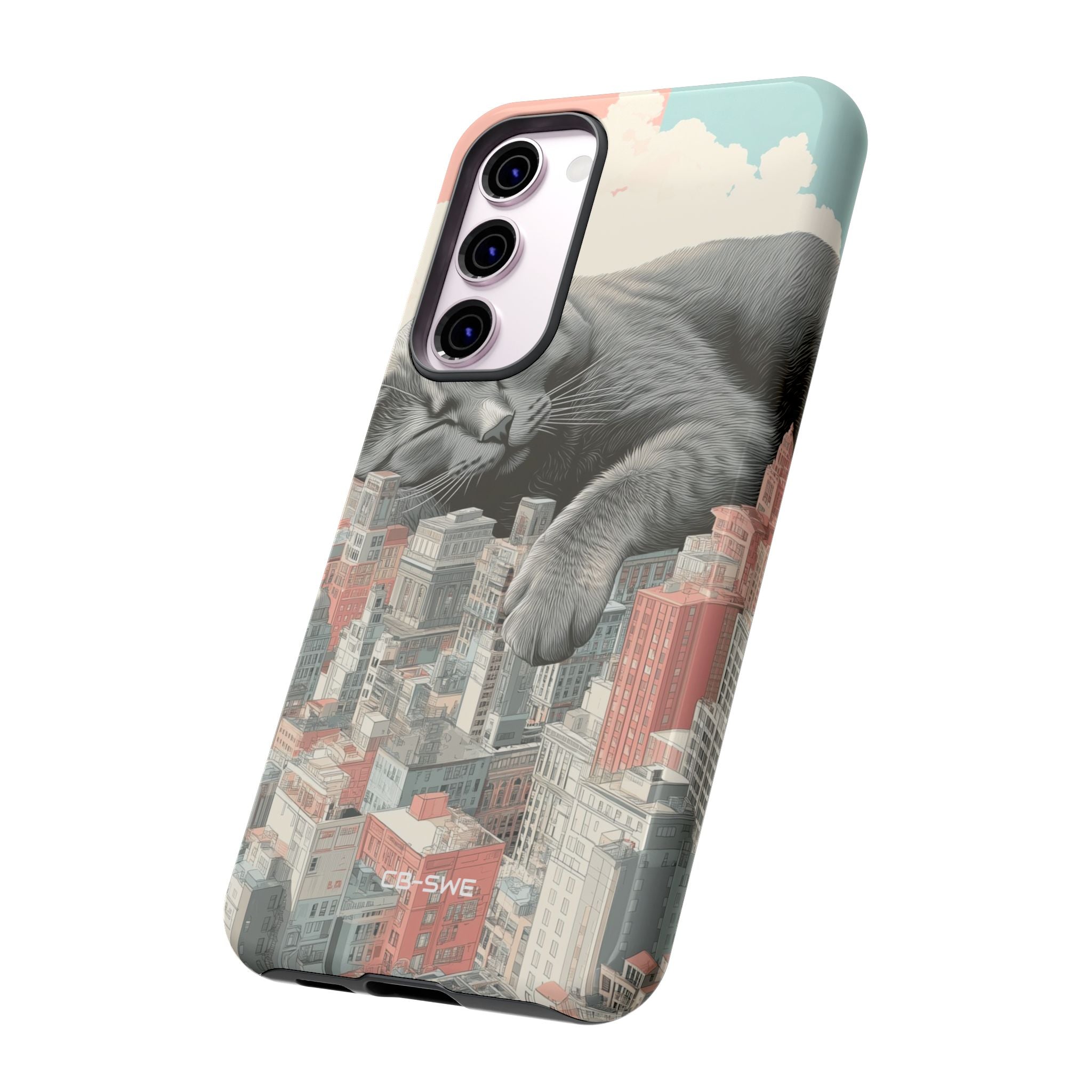 Cat Rests Over City - Samsung Case
