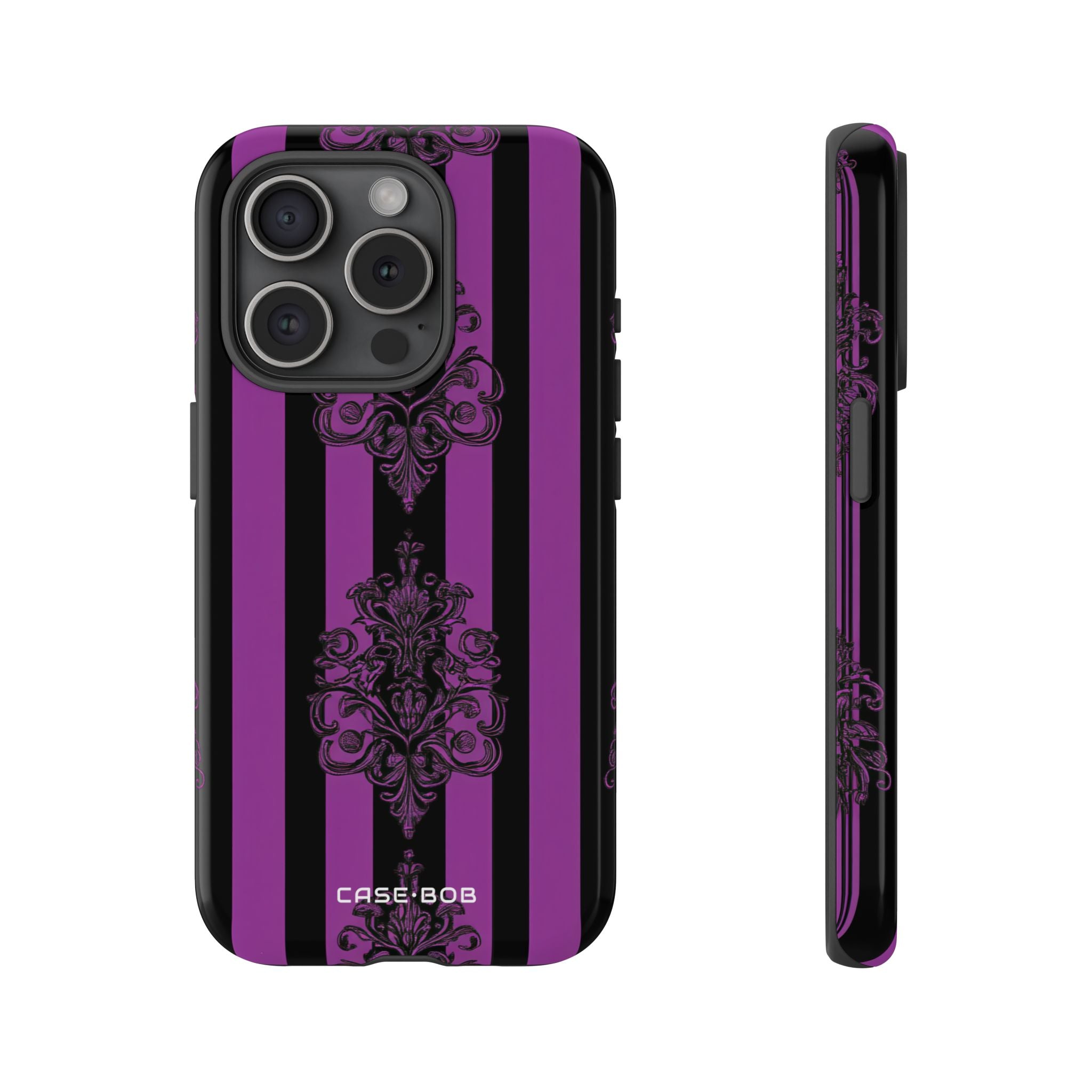 Damask Elegance Purple iPhone 15 Pro Case - Tough