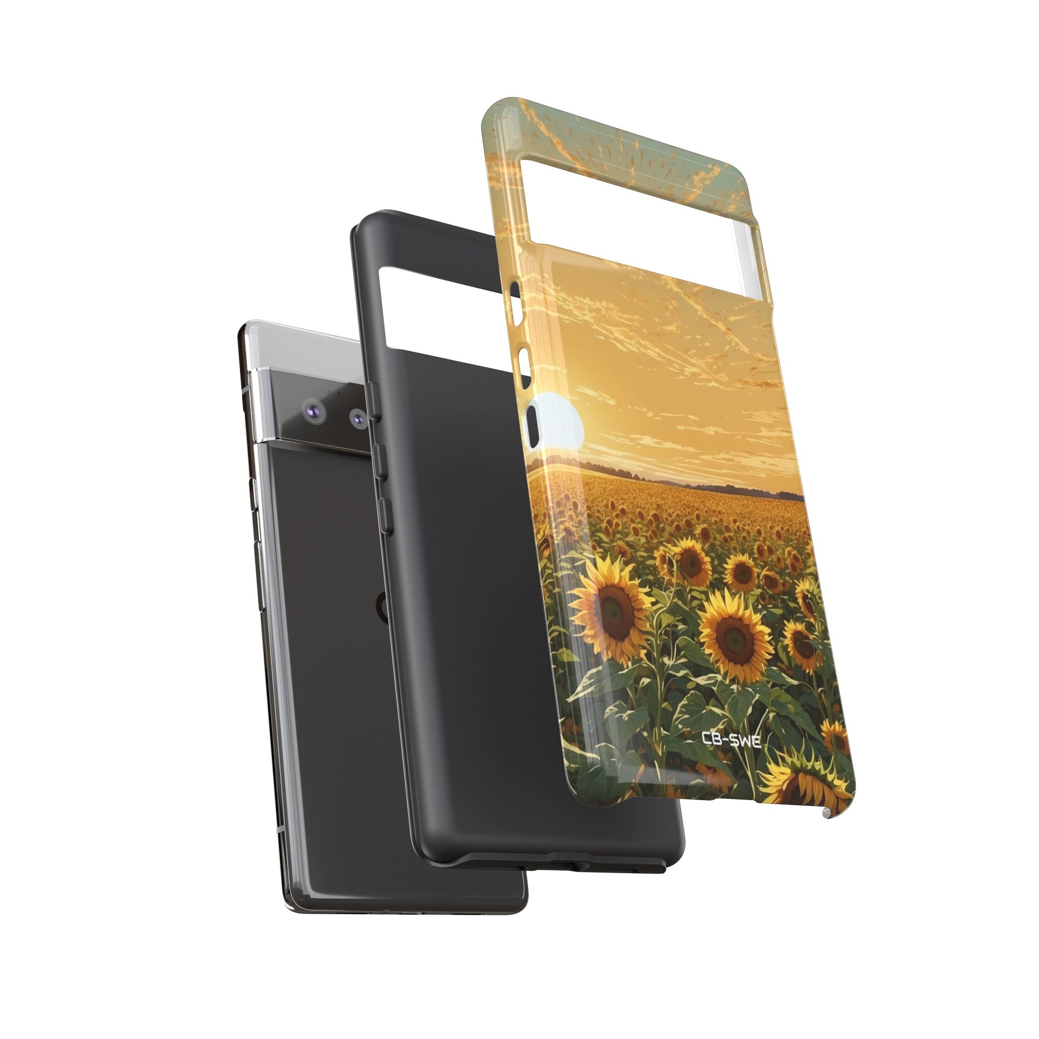 Sunflowers Embrace Sunset - Google Pixel Case