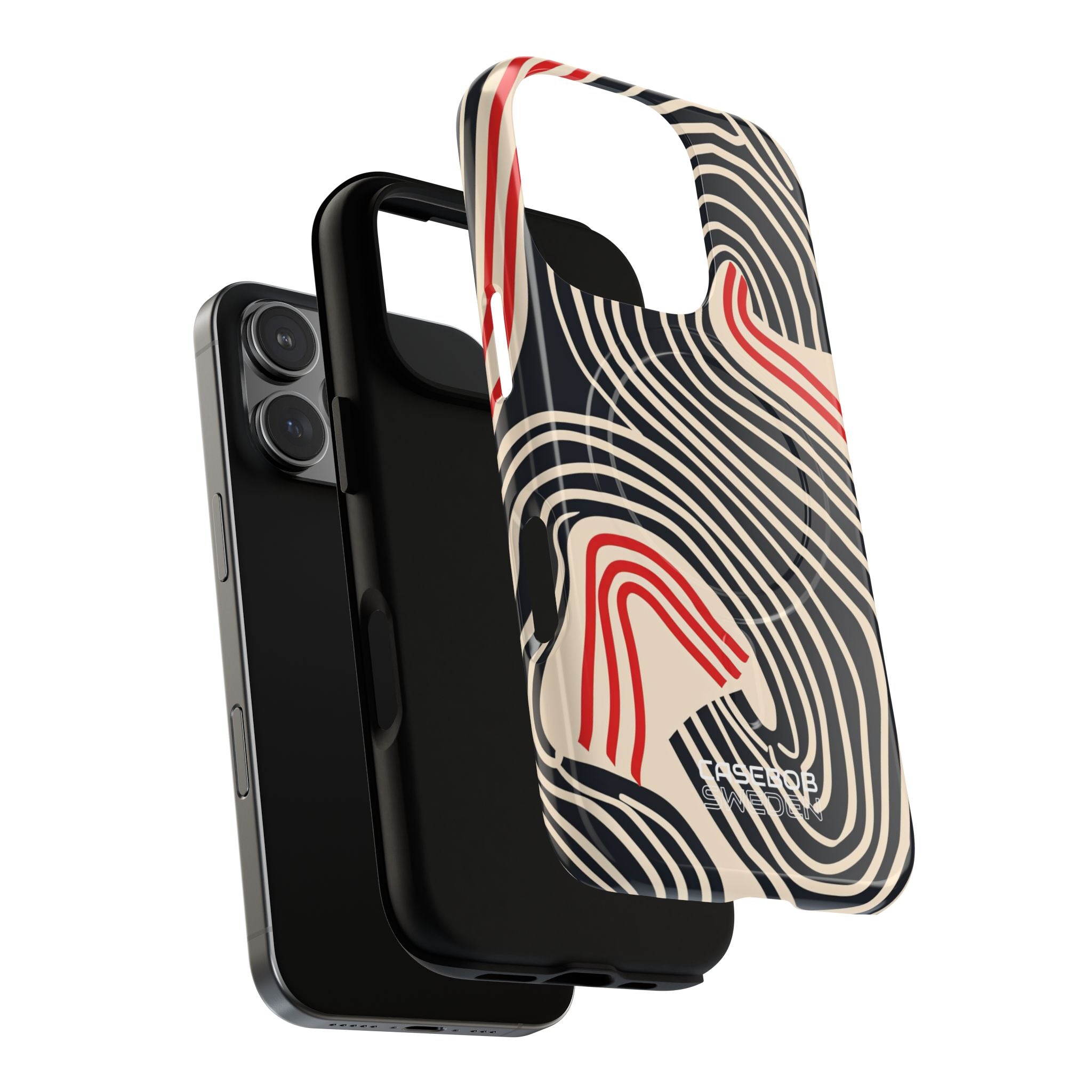 Wavy Red Flow iPhone 16 - Tough+