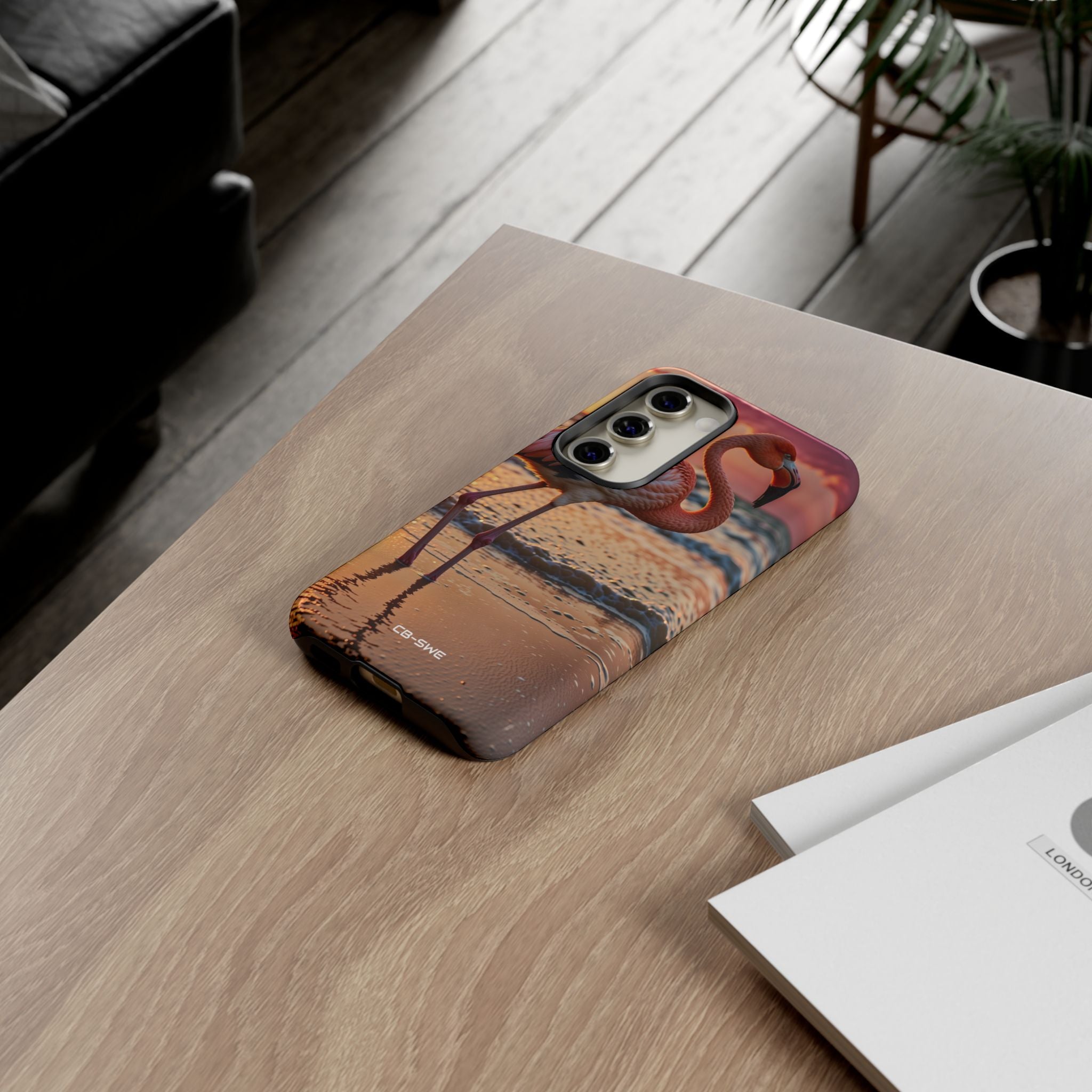 Sunset Flamingo Stand - Samsung Case