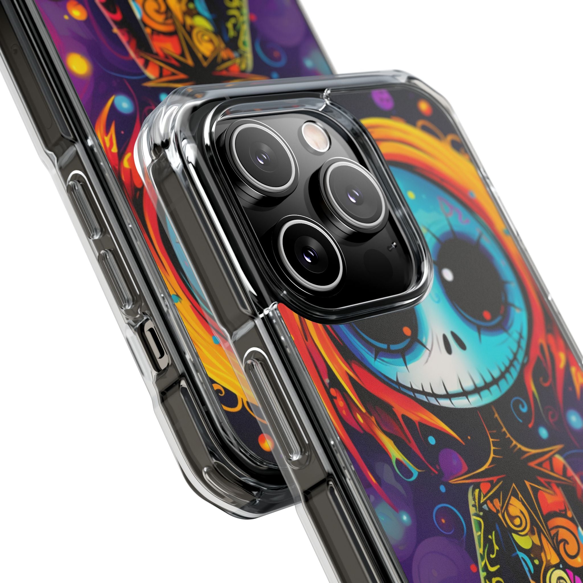 Blue Skull Swirl iPhone 14 Pro Case - Impact