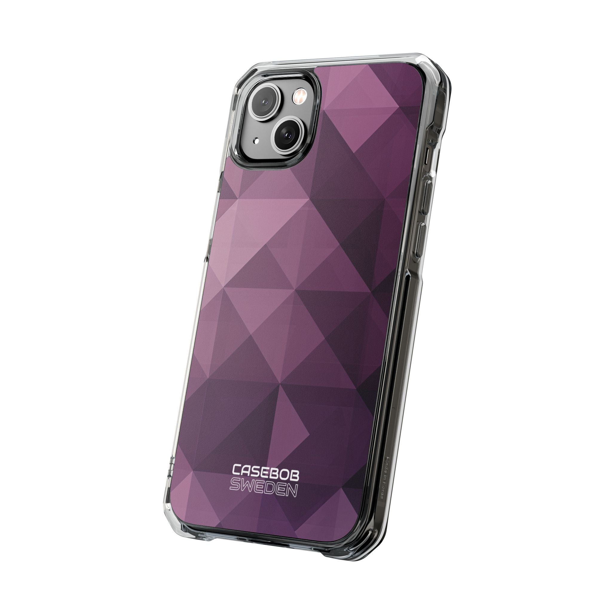 Paarse geometrische mozaïek iPhone 14 - Impact Clear+