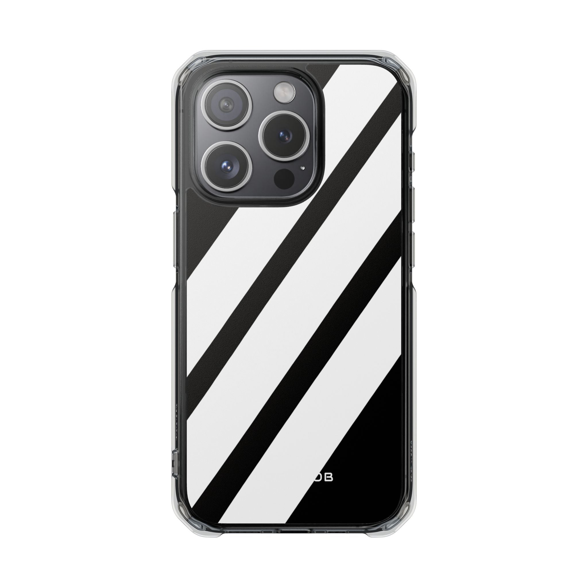 Diagonal Bands Noir iPhone 15 Pro Case - Impact