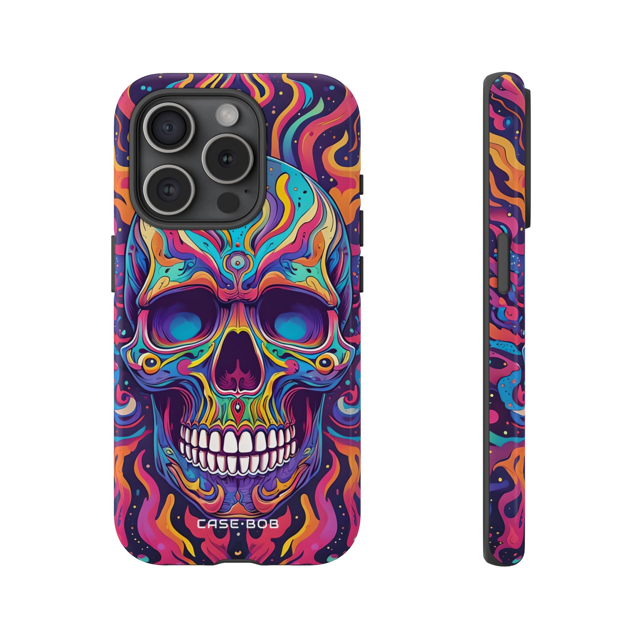 Flaming Skull iPhone 15 Pro Case - Tough