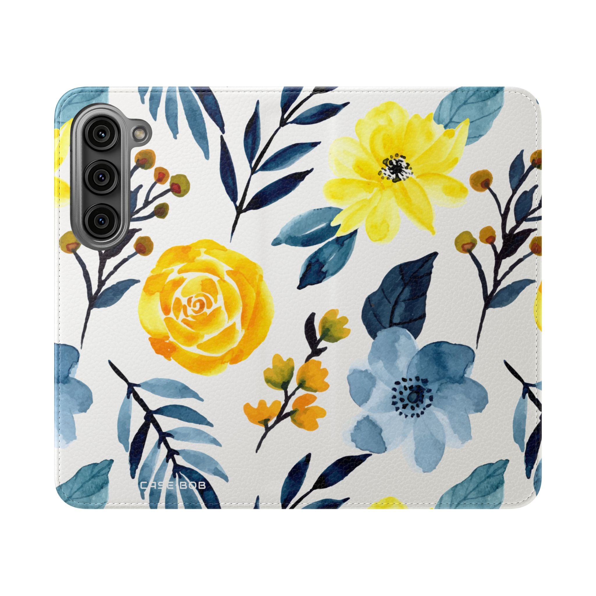 Yellow Blue Blossoms - Samsung S23 Case - Wallet