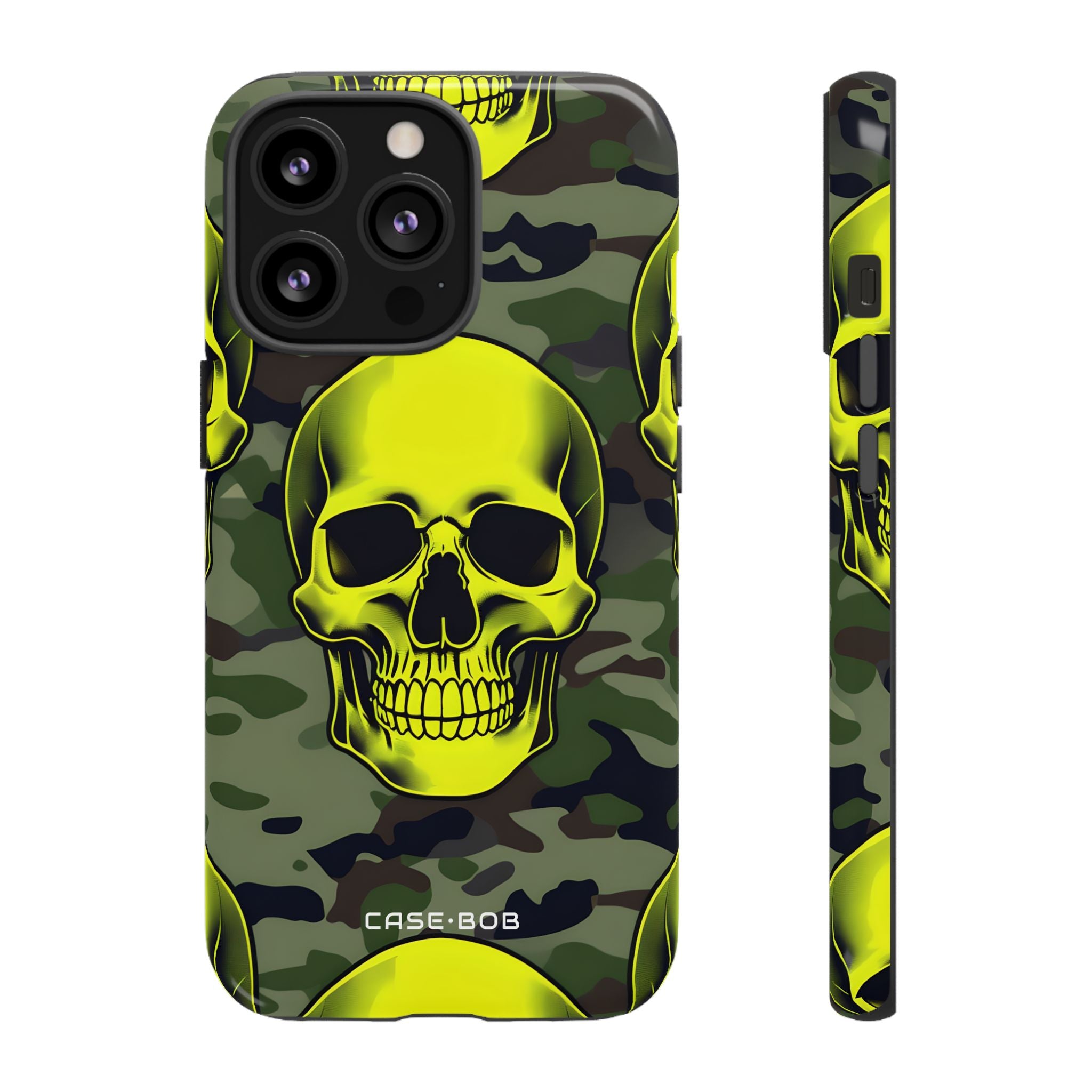 Neon Skull Camo iPhone 13 Pro Case - Tough