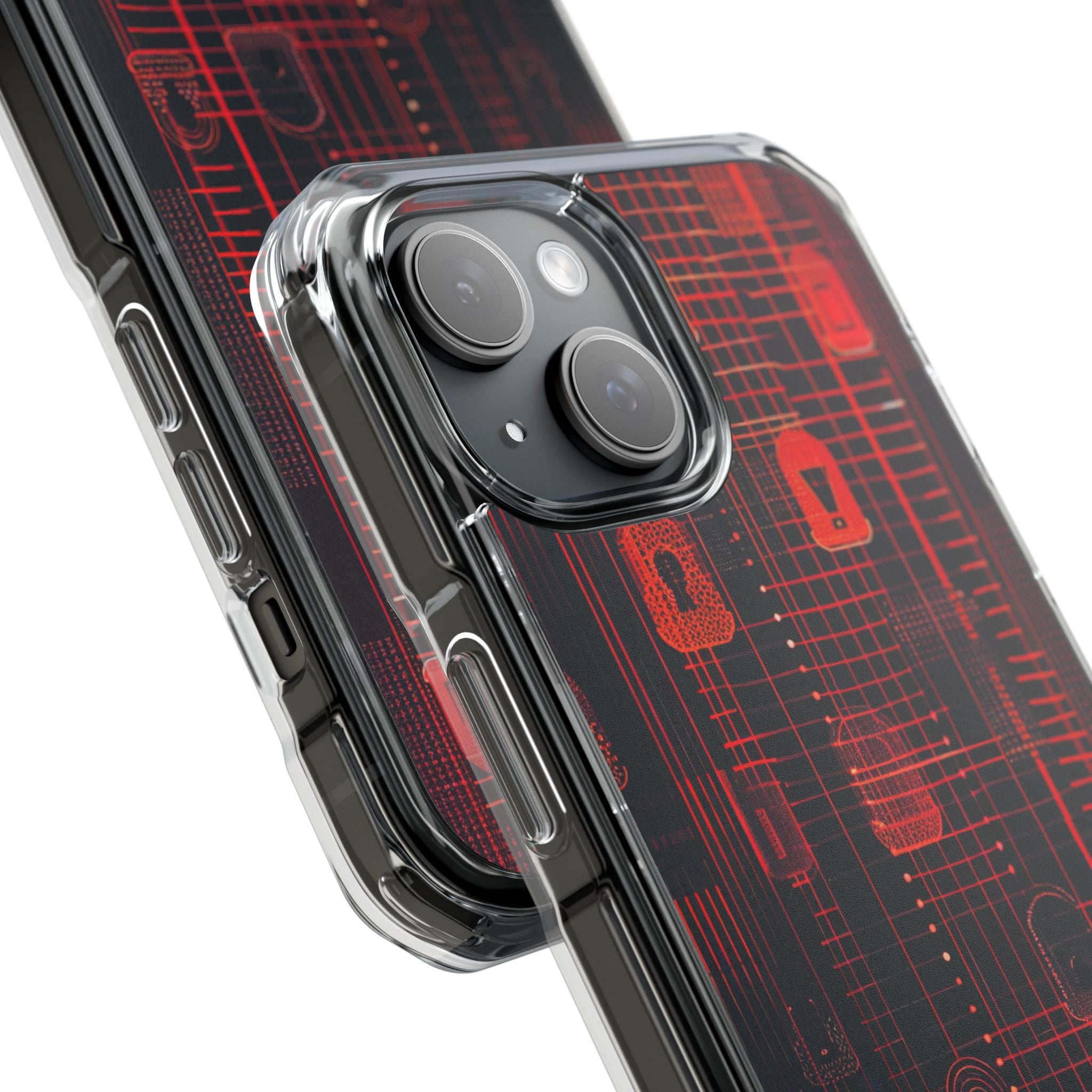 Cyber Locks Grid iPhone 15 - Impact Clear+