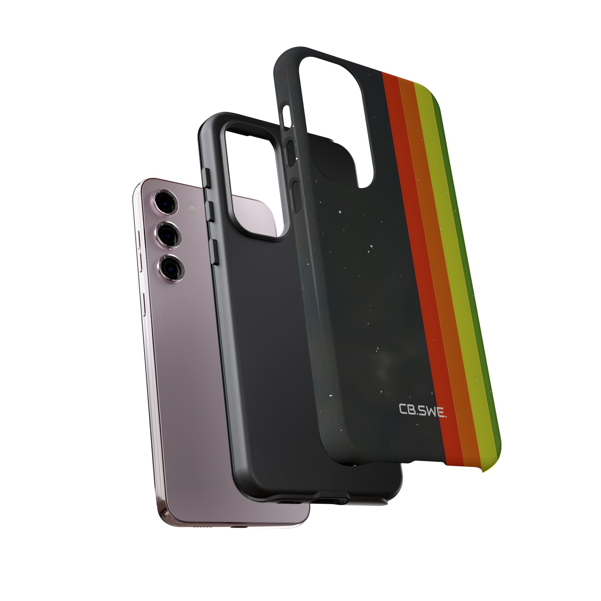 Vibrant Vertical Stripes Against Cosmic Black Samsung S23 - Tough