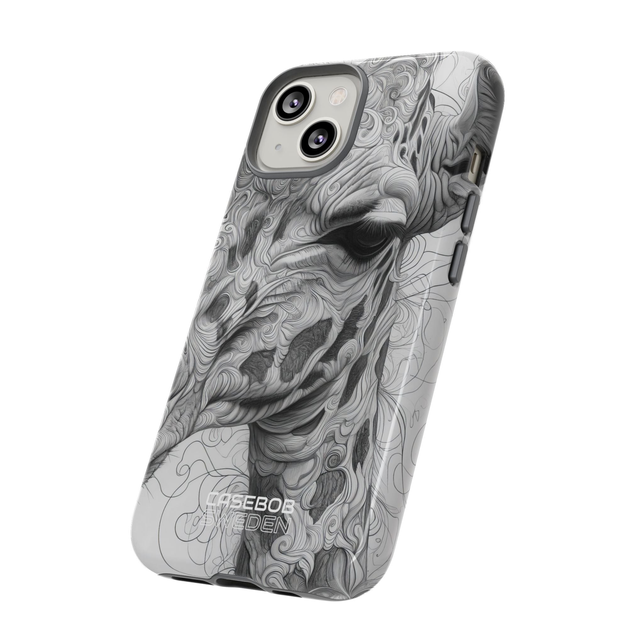 Swirling Giraffe Art iPhone 14 - Tough