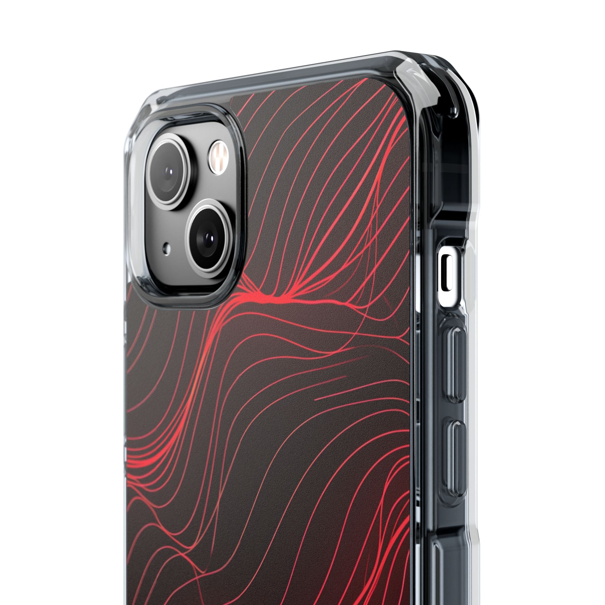 Crimson Waveform Flow iPhone 14 - Impact Clear+