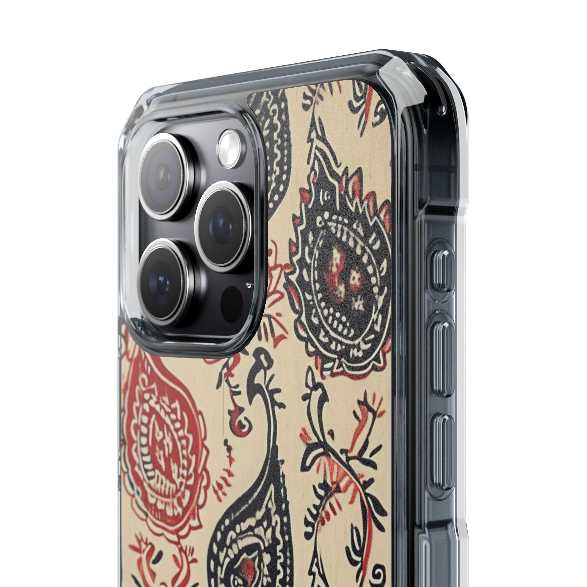 Navy Paisley Swirl iPhone 15 - Impact Clear+