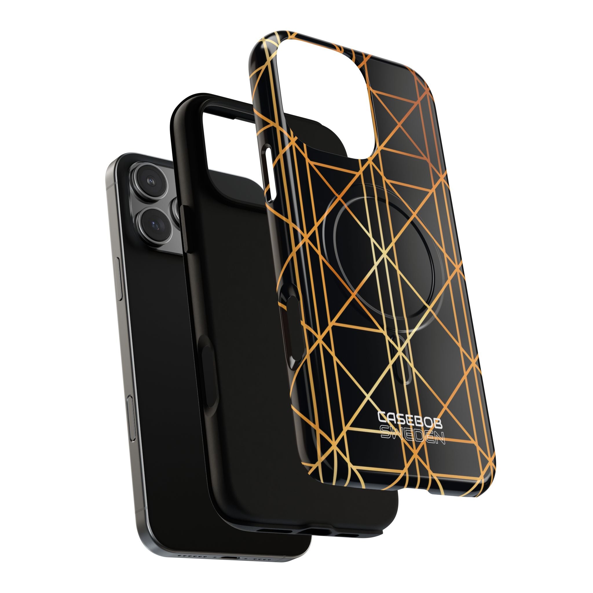 Golden Geometric Elegance iPhone 16 - Tough+