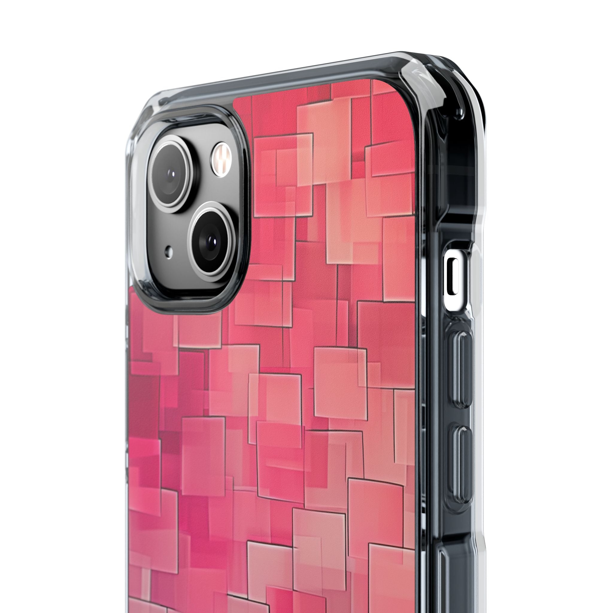 Layered Pink Geometry iPhone 14 - Impact Clear+