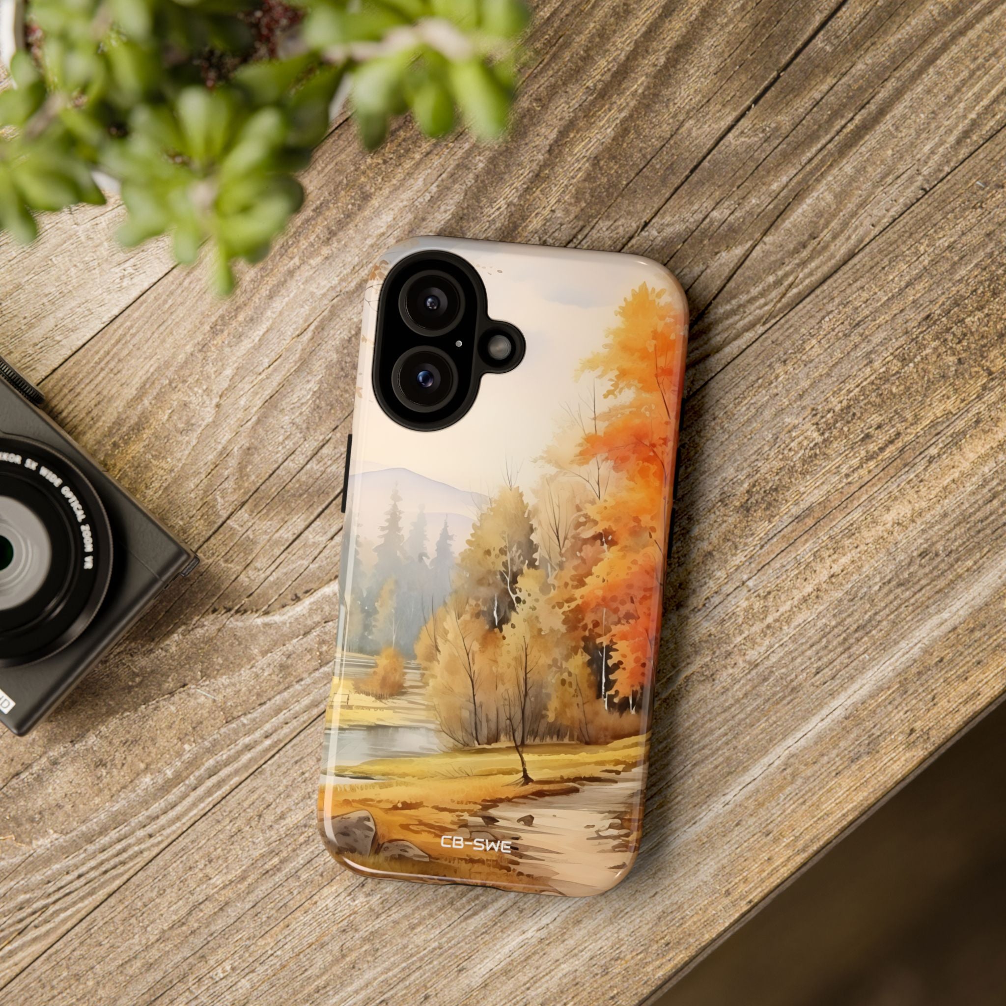 Golden Leaves Drift - iPhone Case
