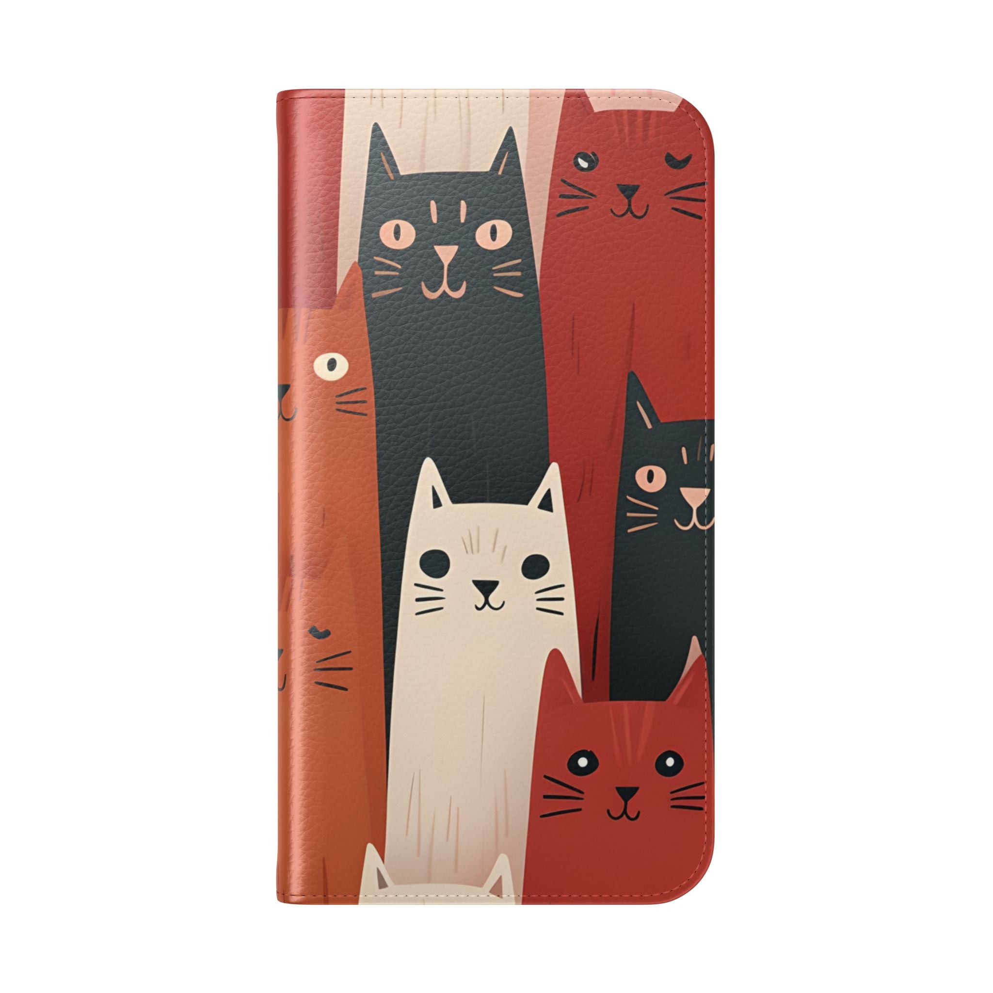 Cat Columns Orange - iPhone 15 Plus Case - Wallet