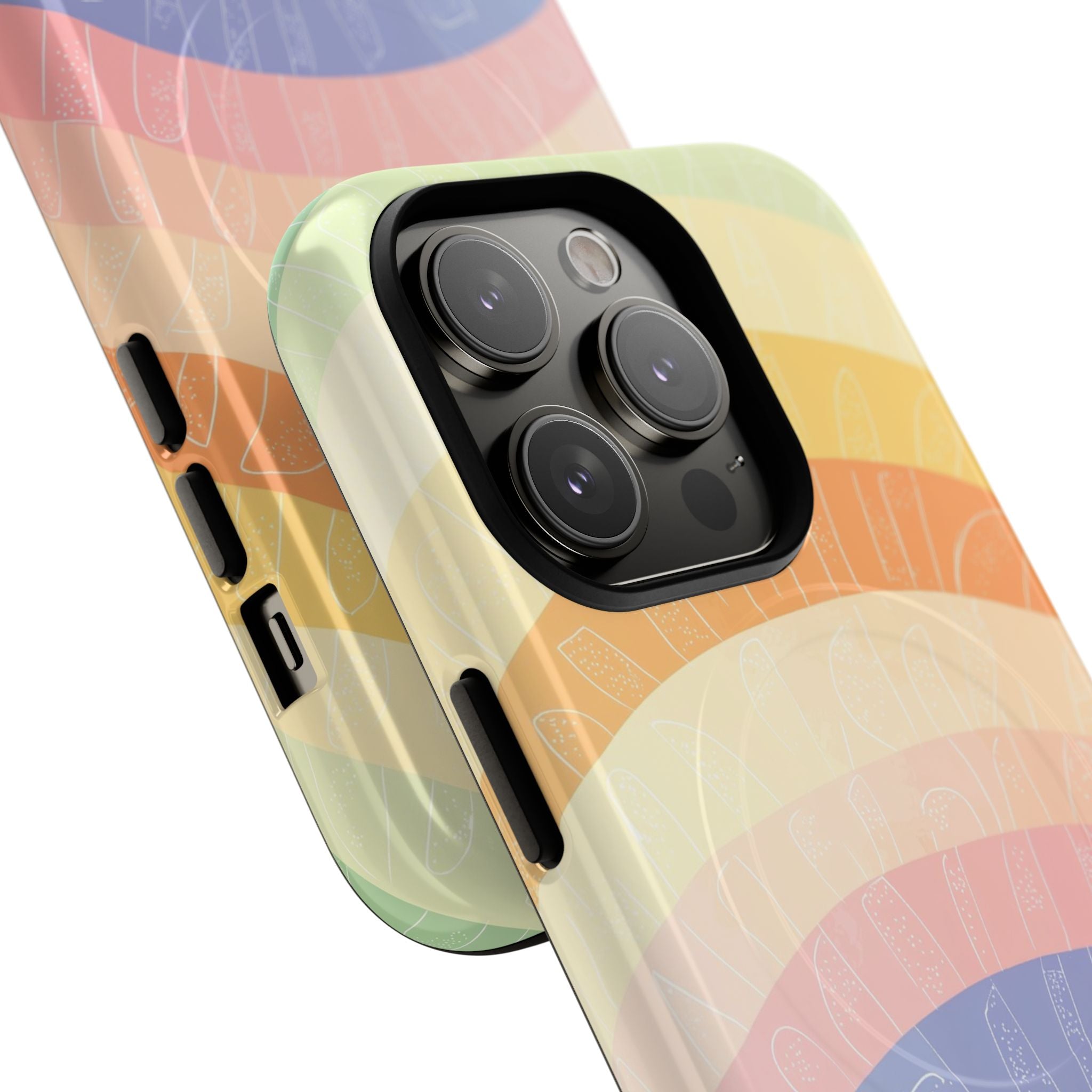 Pastel Rainbow Bands iPhone 14 Pro Case - Tough+