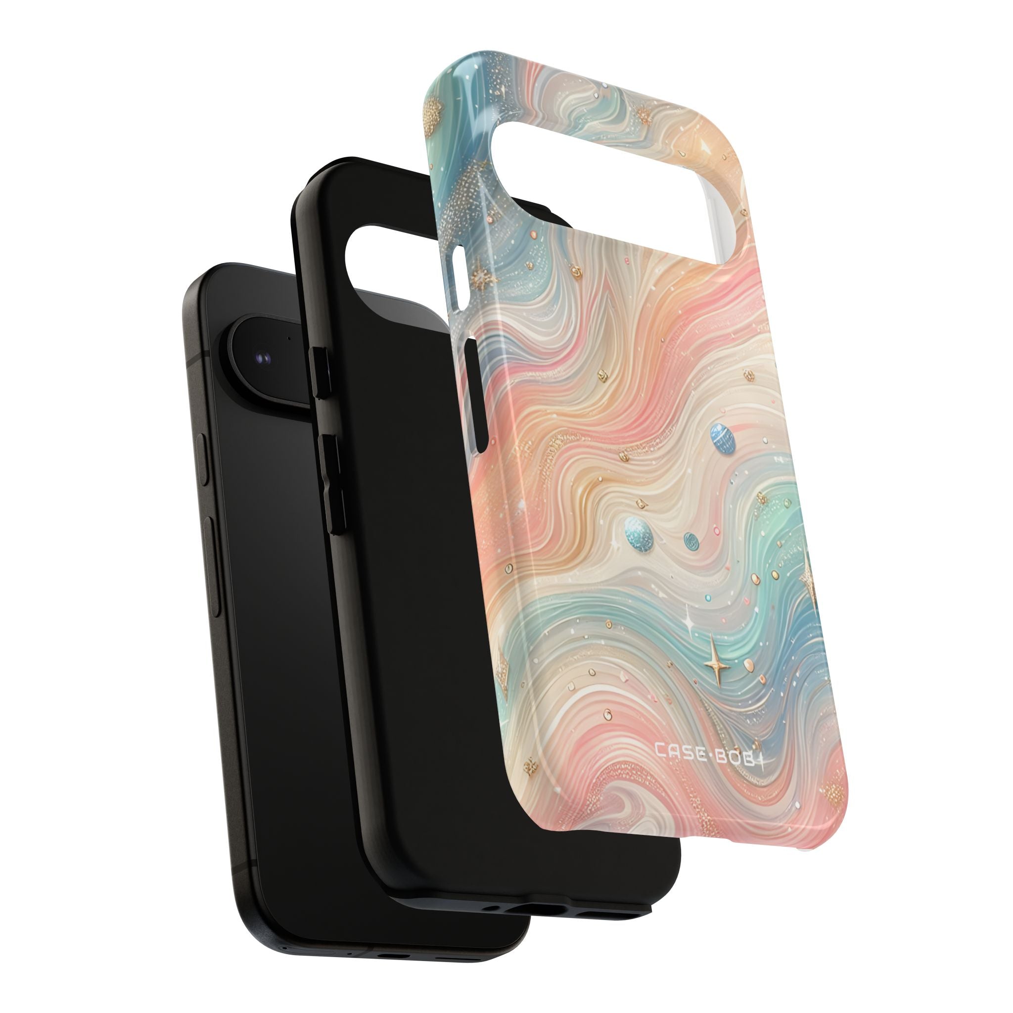 Iridescent Swirls Google Pixel 9 Case - Tough