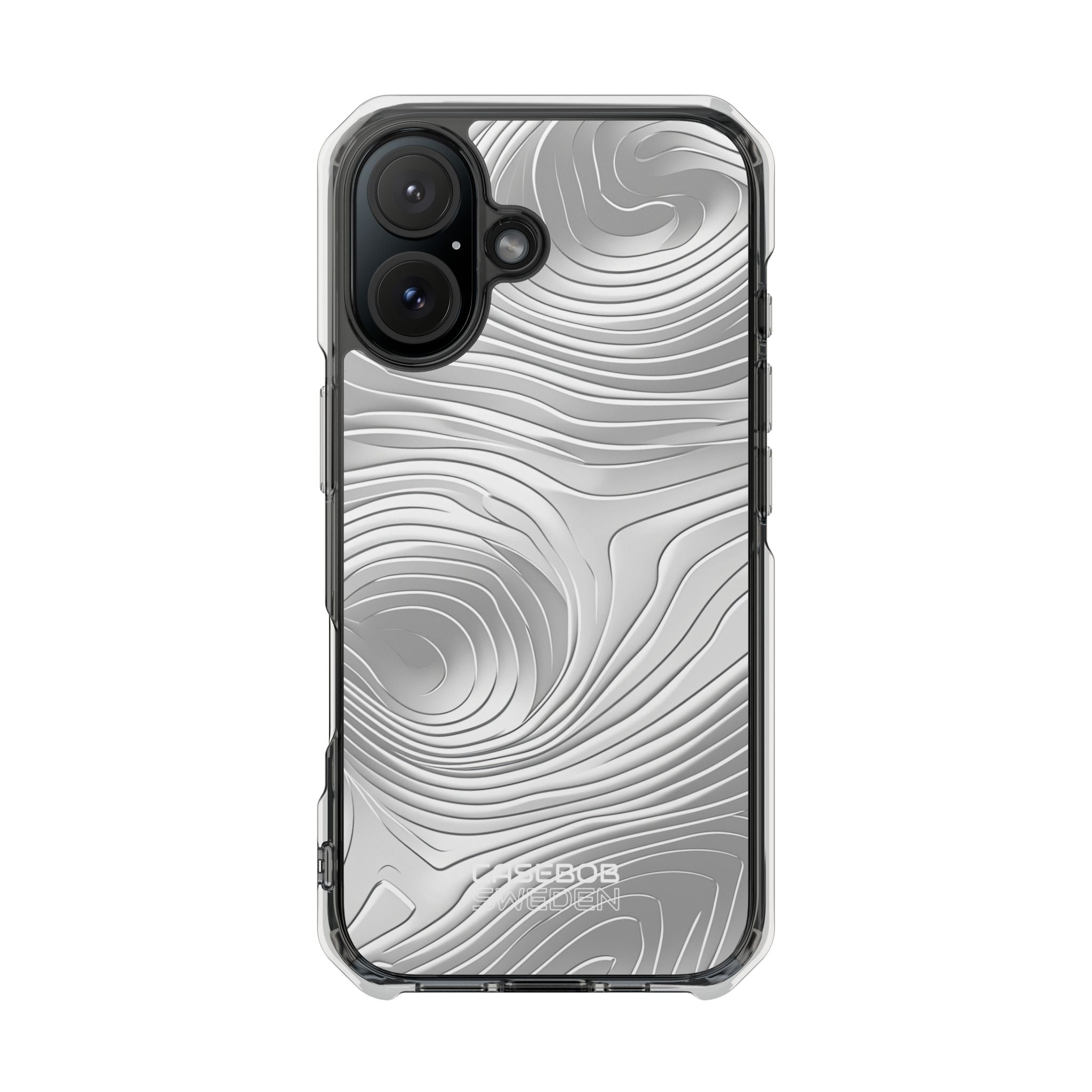 Monochrome Flow Lines iPhone 16 - Impact Clear+