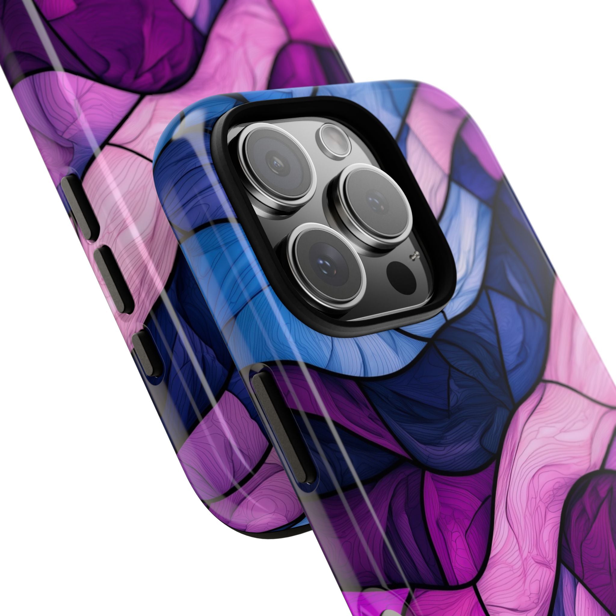 Wavy Violet Bands iPhone 16 Pro Case - Tough