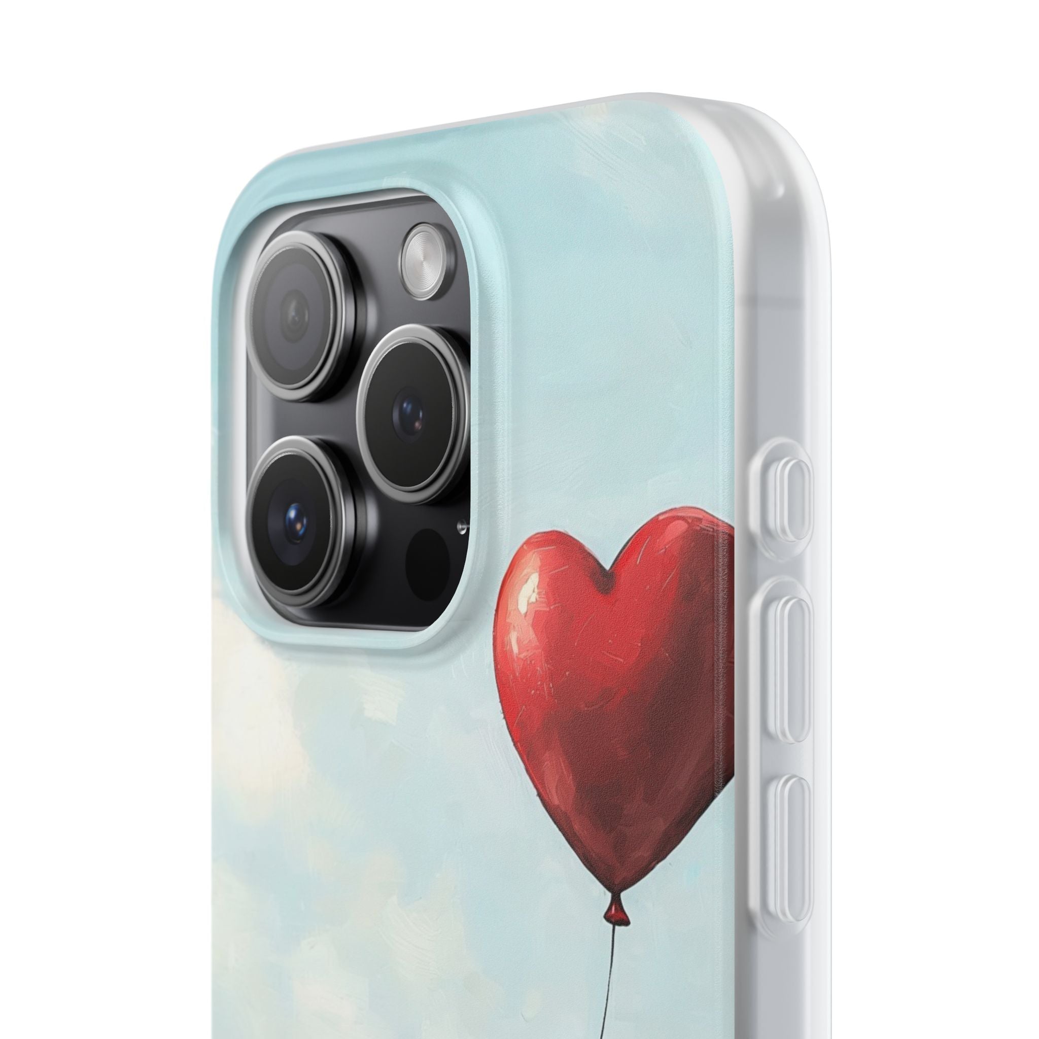 Heart Balloon Glow iPhone 15 Pro Case - Soft