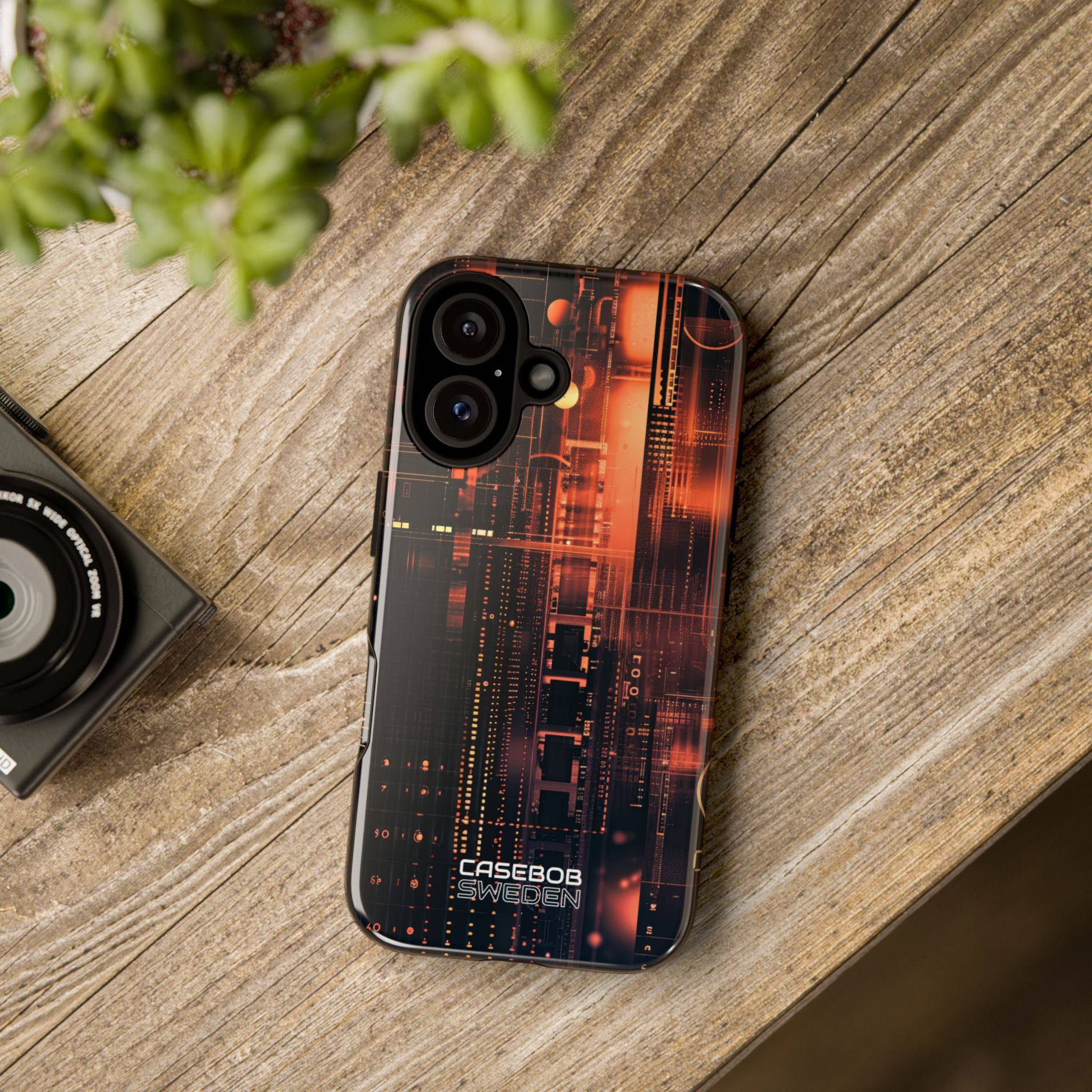Neon Circuit Dreams iPhone 16 - Tough