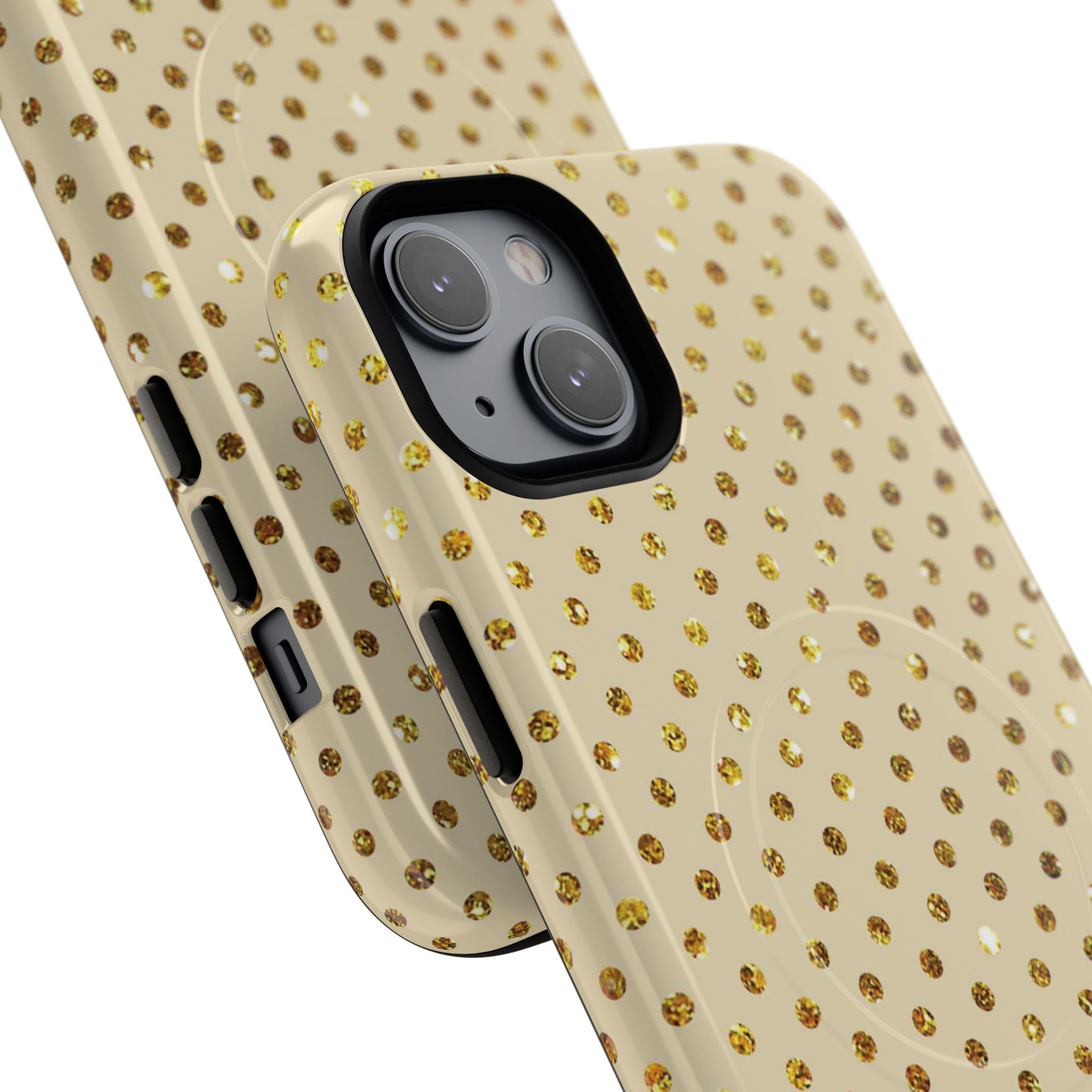 Gold Sparkle Grid iPhone 14 Plus Case - Tough+