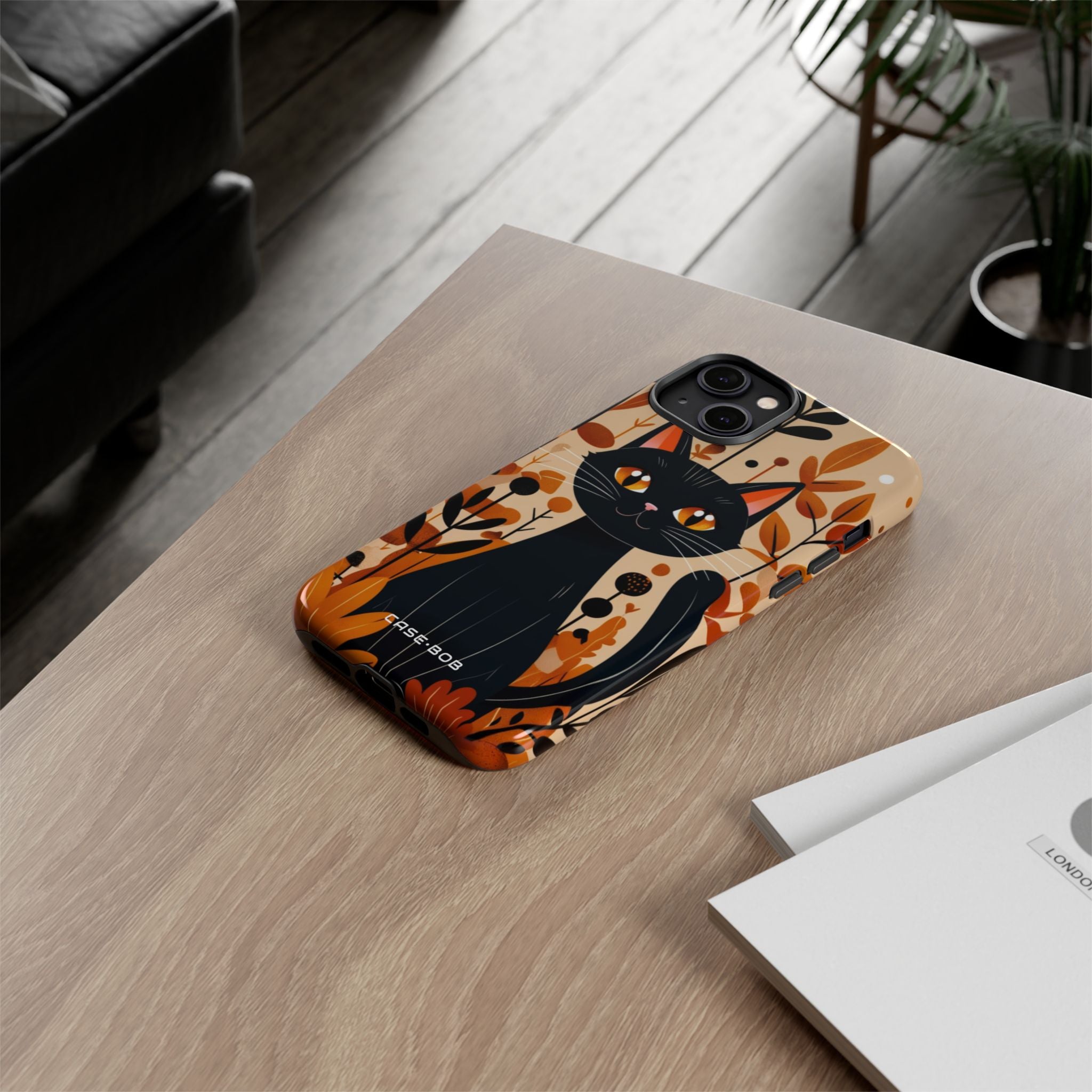 Black Cat Glow iPhone 14 Plus Case - Tough