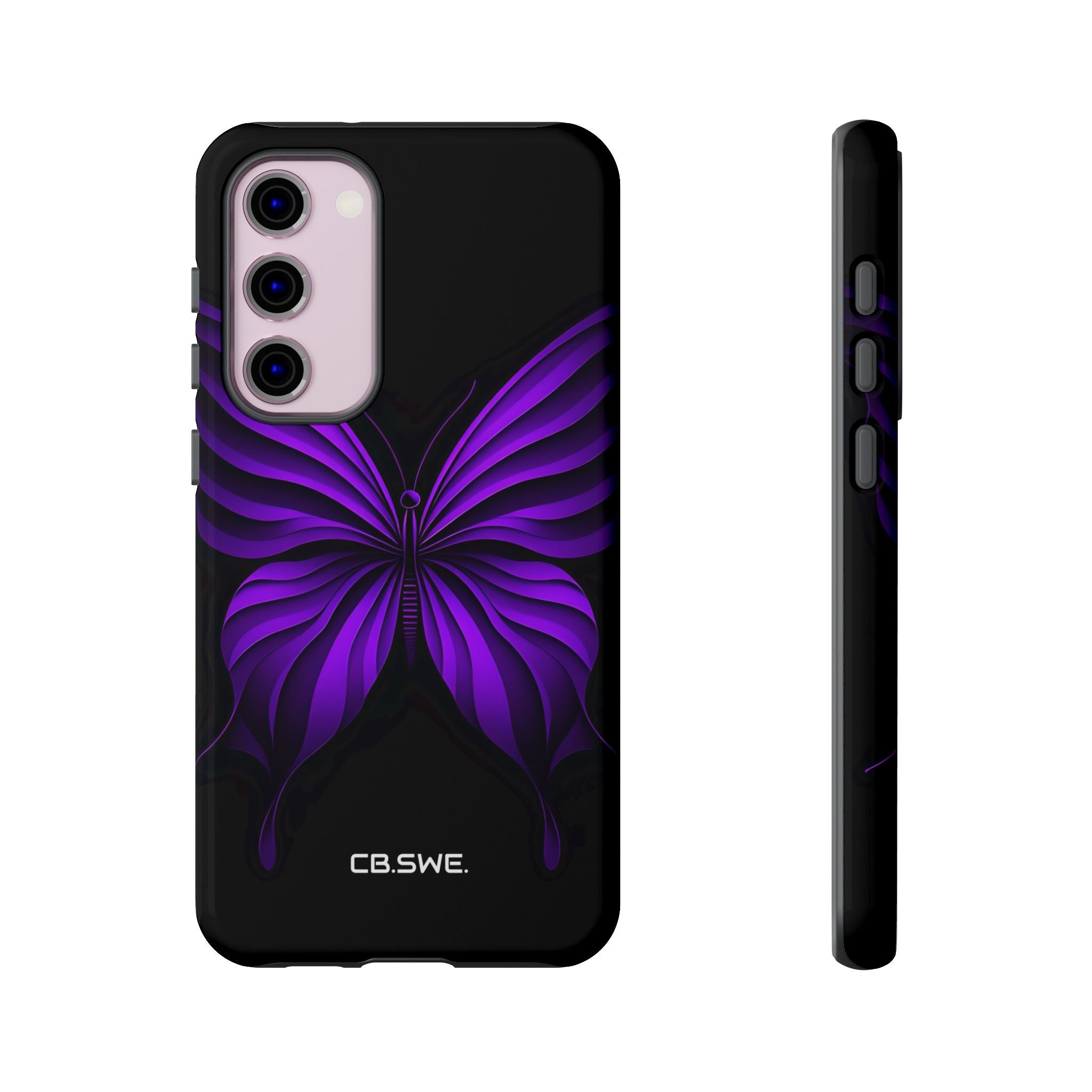 Symmetrical Neon Purple Butterfly Samsung S23 - Tough