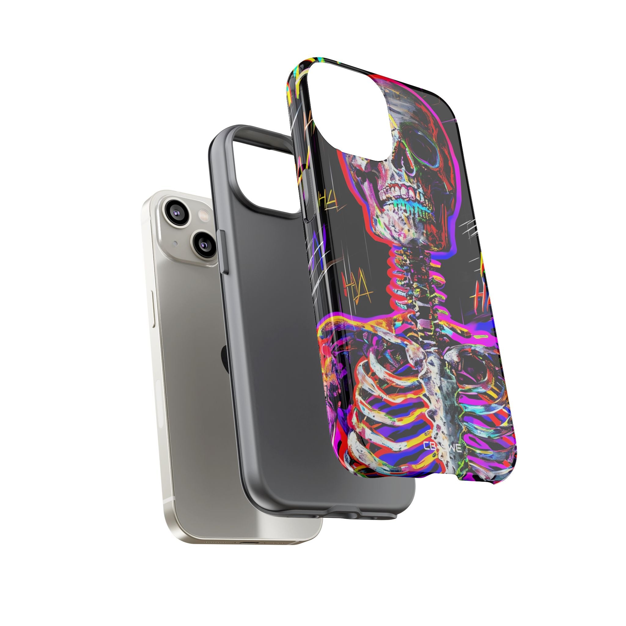 Neon Skeleton Chaos - iPhone Case