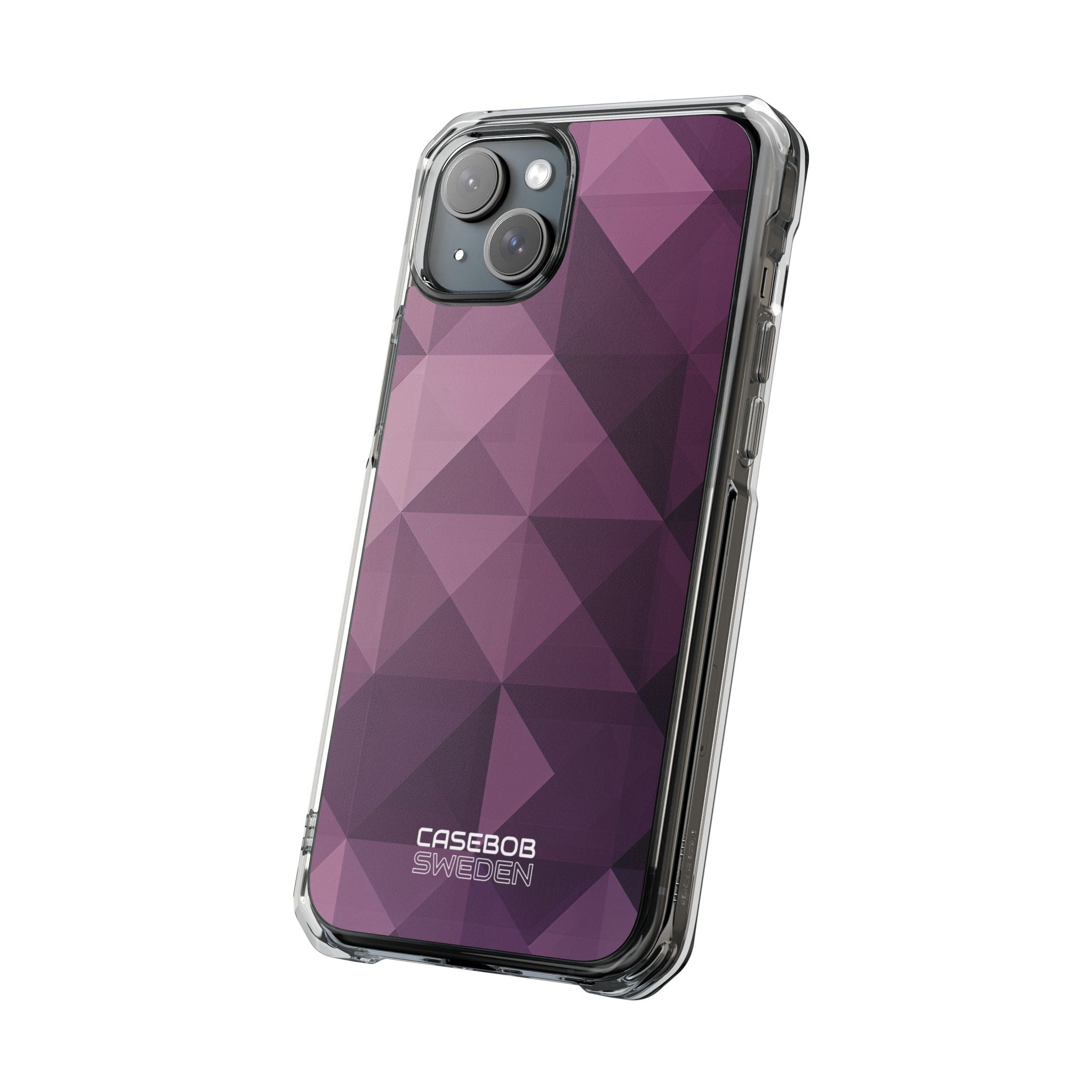 Paarse geometrische mozaïek iPhone 15 - Impact Clear+