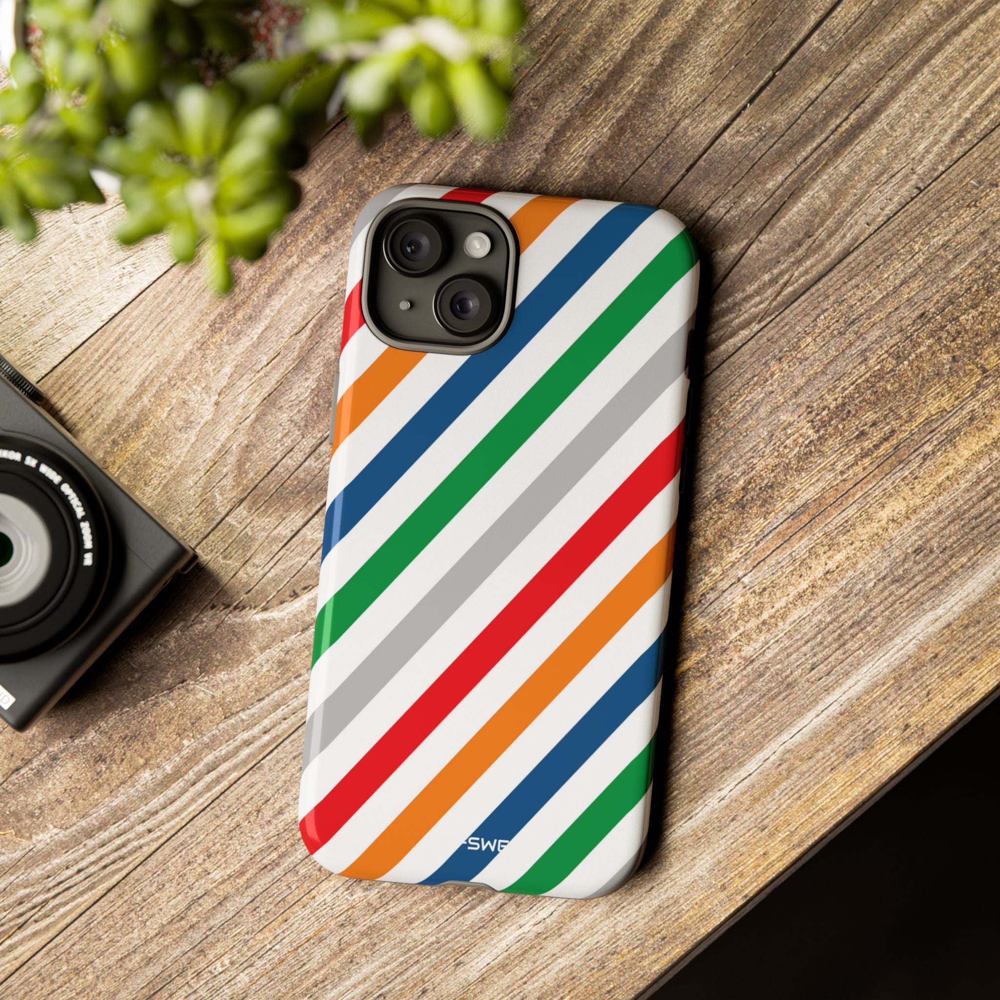 Vibrant Geometric Stripes - iPhone Case