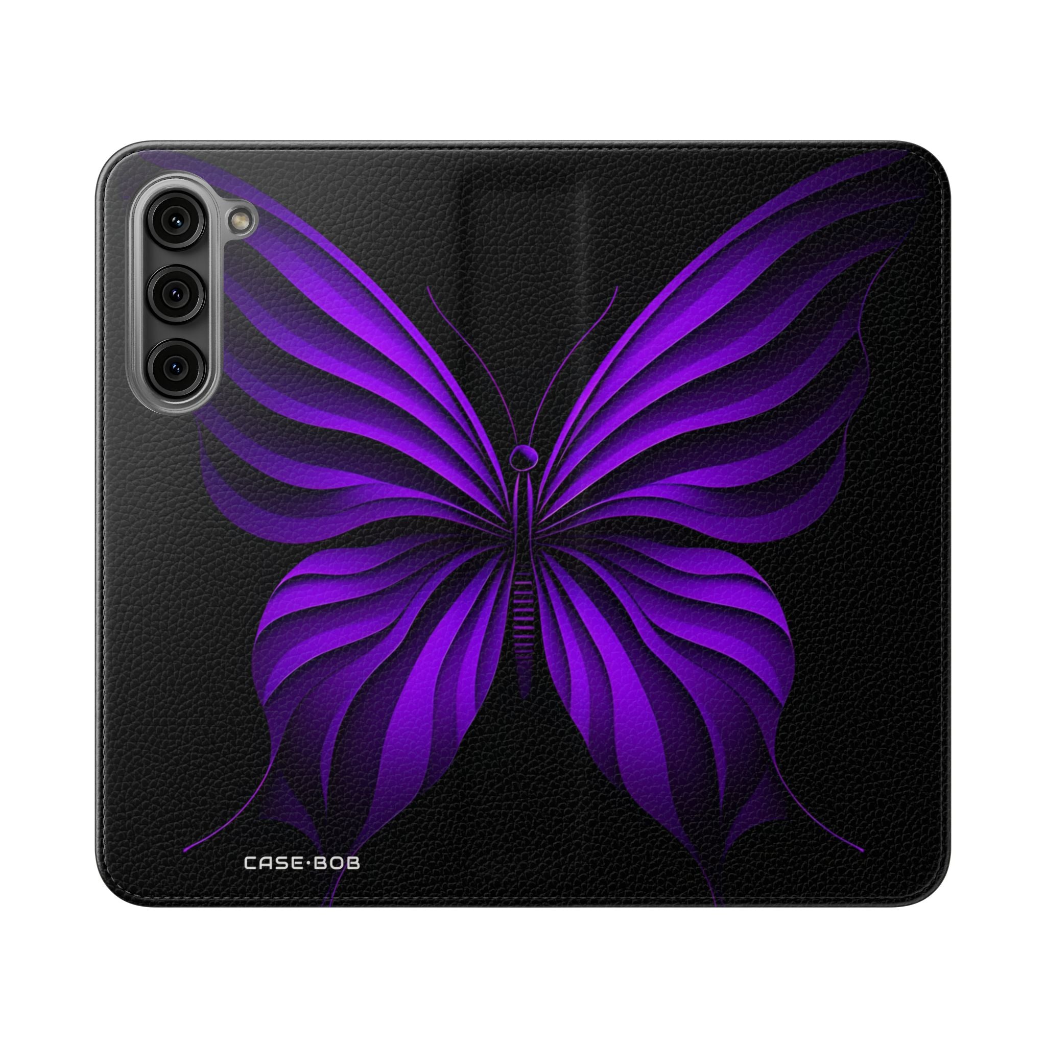Neon Butterfly - Samsung S23+ Kotelo - Lompakkotyyppinen