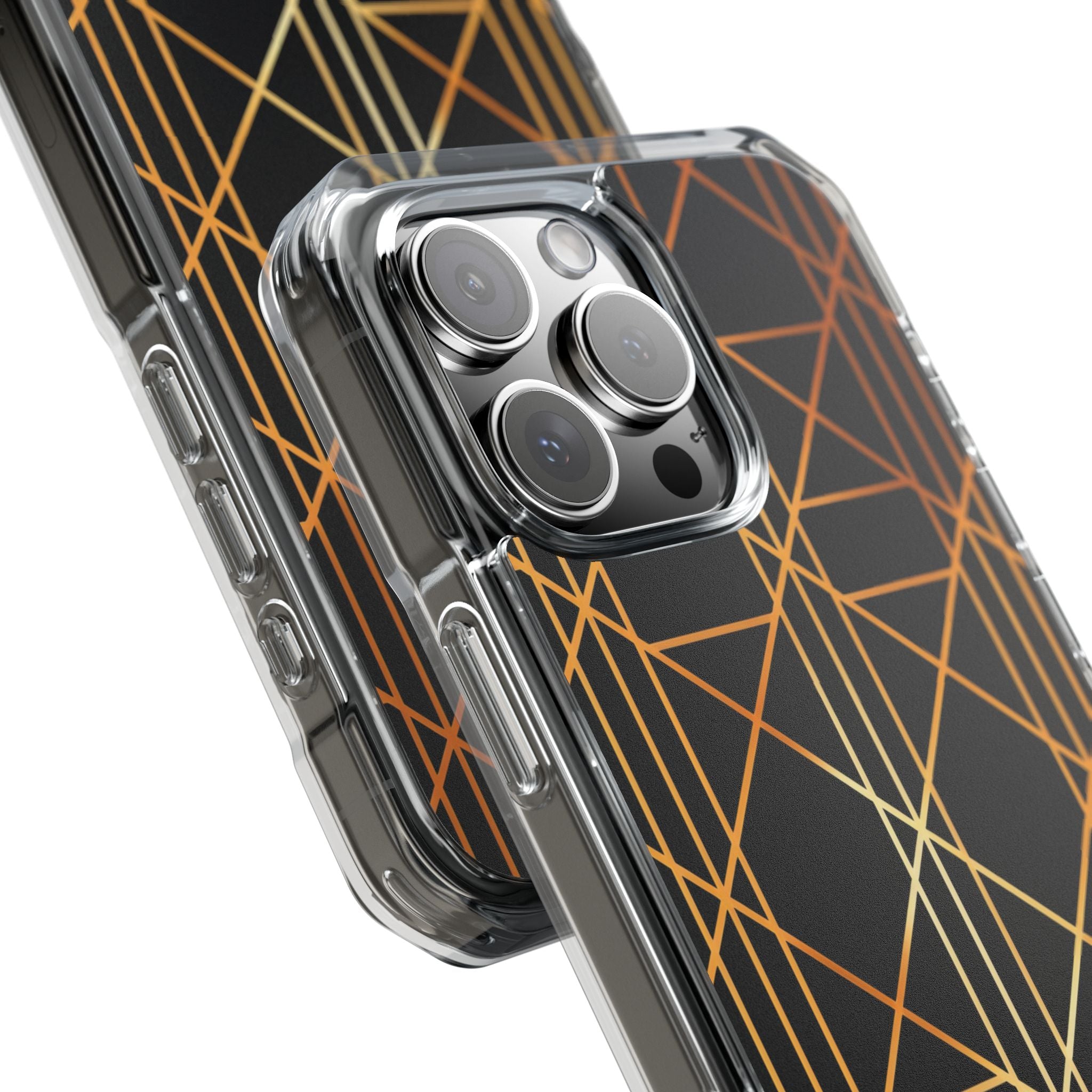 Golden Geometric Elegance iPhone 16 - Impact Clear+