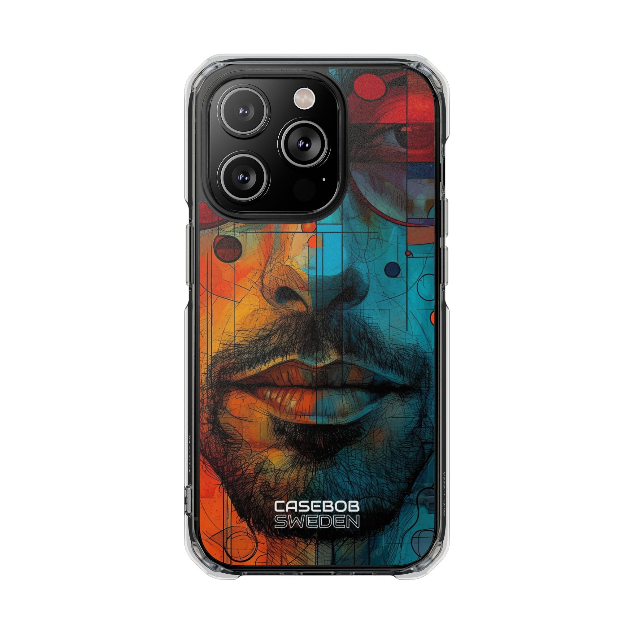 Cubistische Bril Gezicht iPhone 14 - Impact Clear+