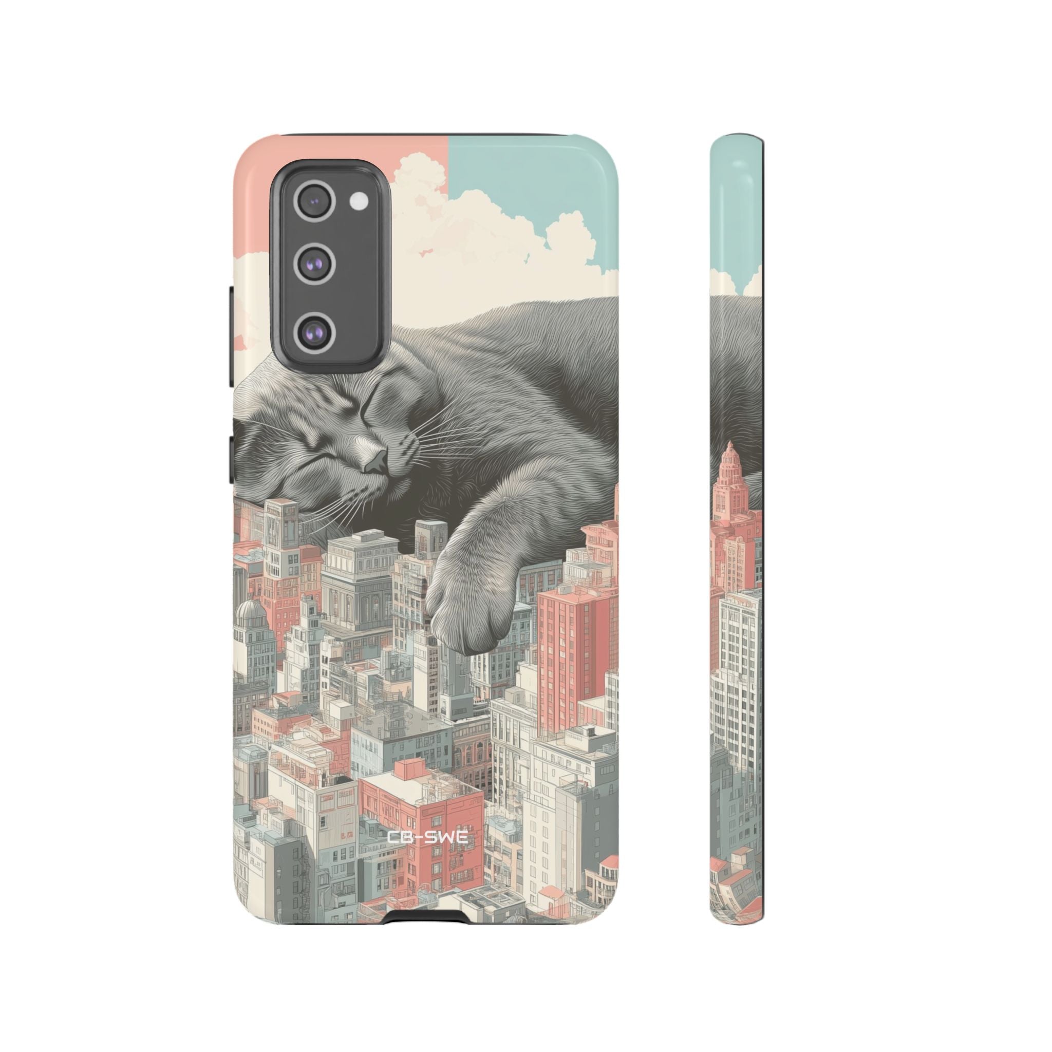 Cat Rests Over City - Samsung Case