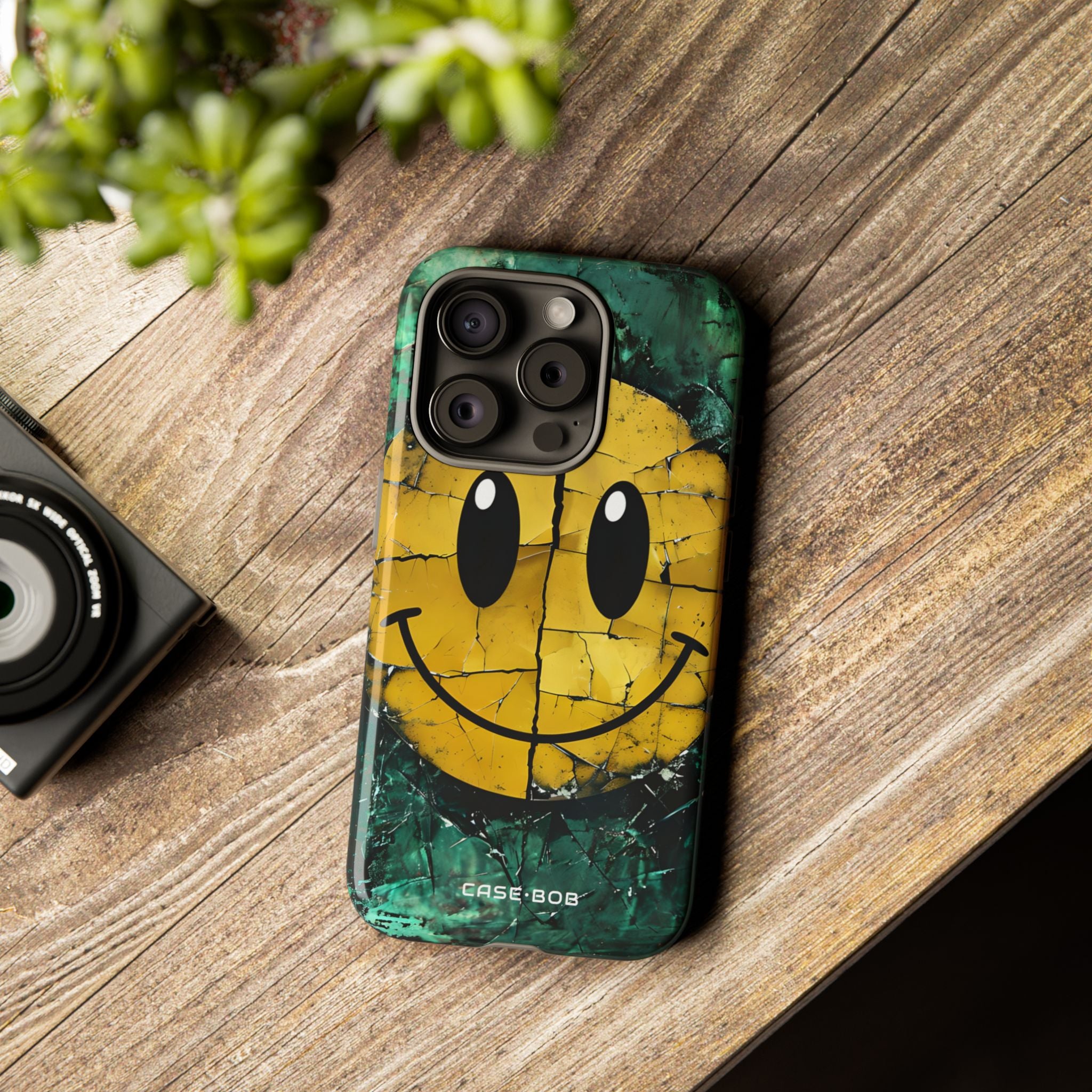 Cracked Smiley iPhone 15 Pro Case - Tough