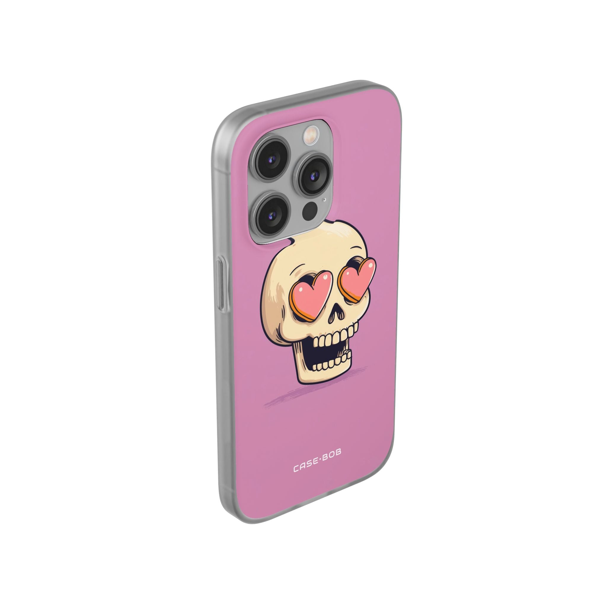 Heart Eyed Skull iPhone 14 Pro Case - Soft