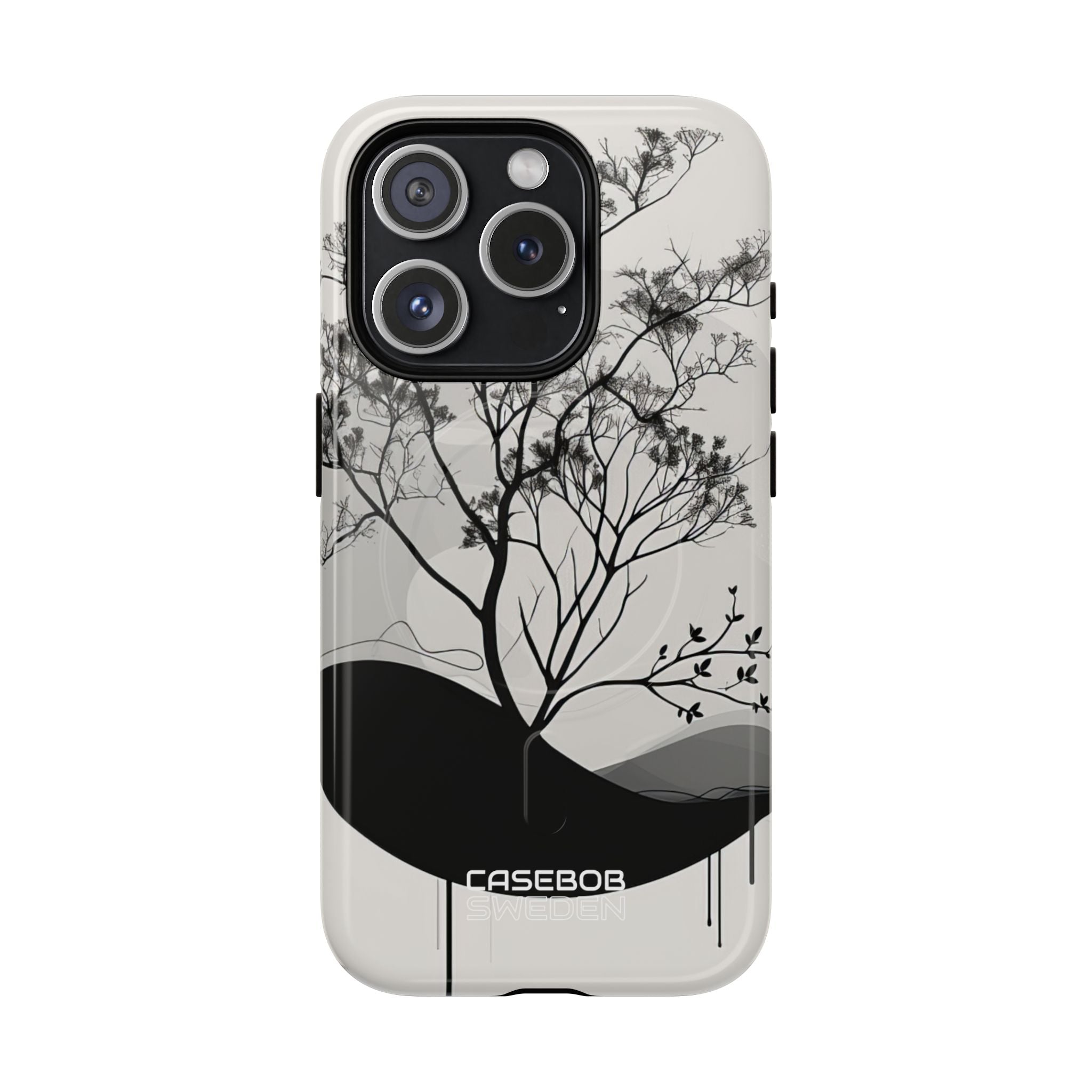 Monochrome Drip Tree iPhone 15 - Tough+