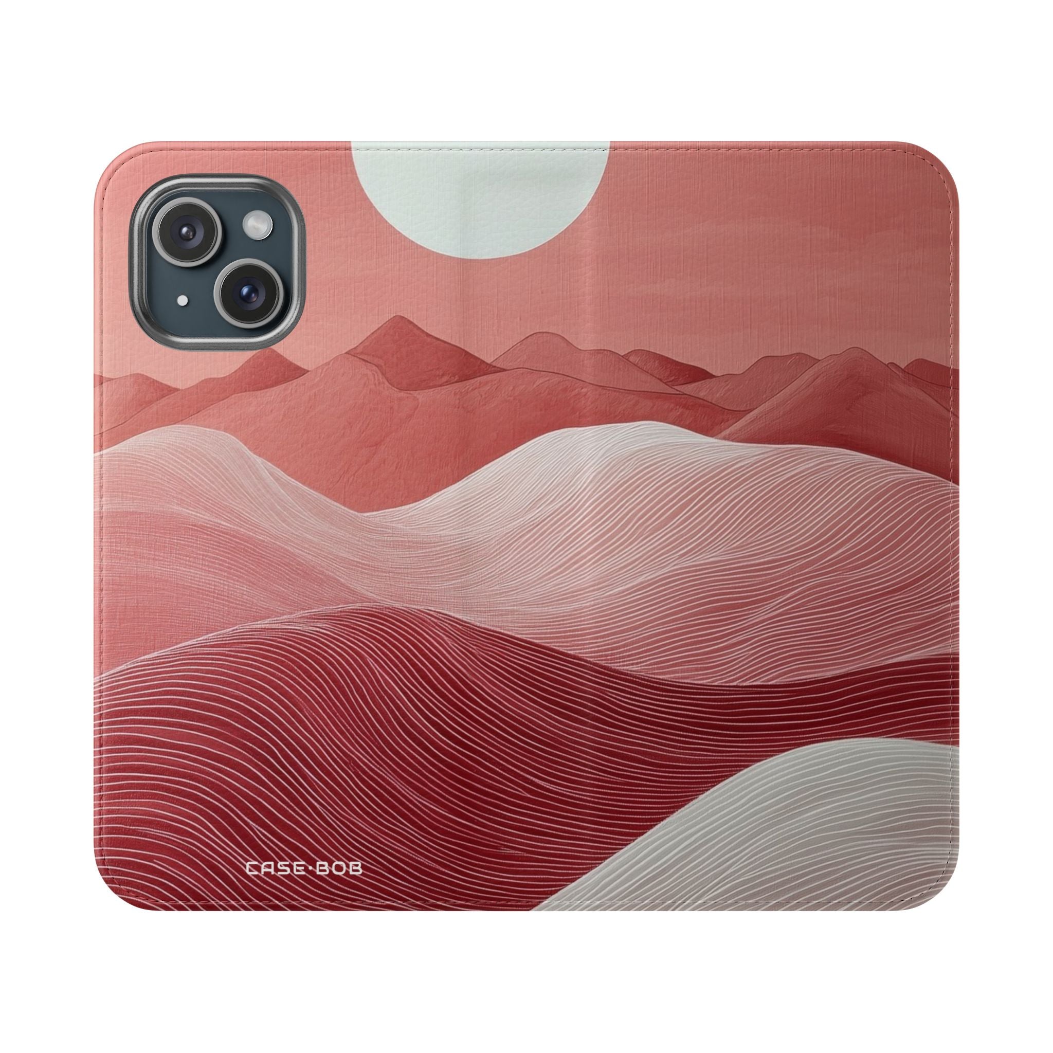 White Orb Dunes - iPhone 15 Case - Wallet