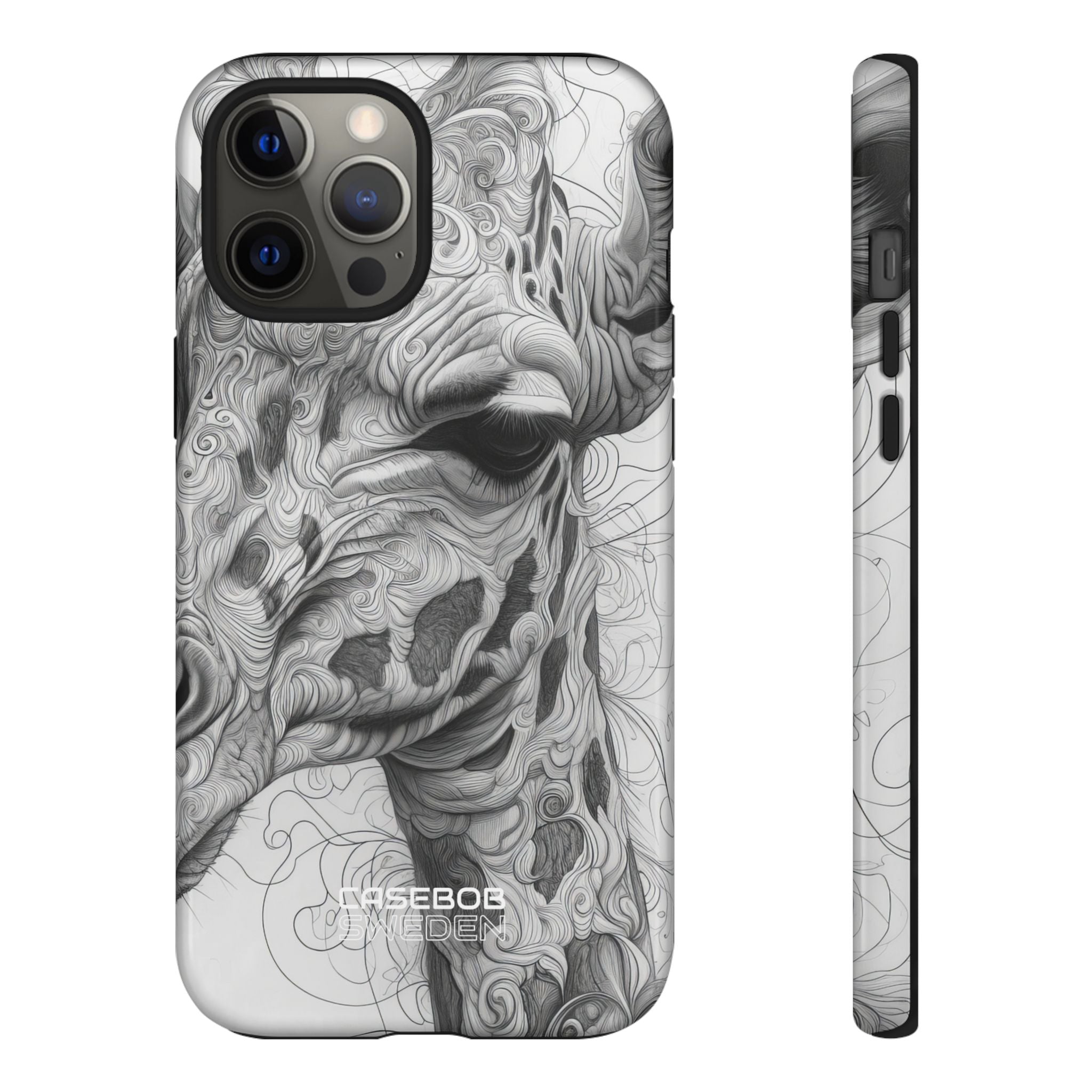 Swirling Giraffe Art iPhone 12 - Tough